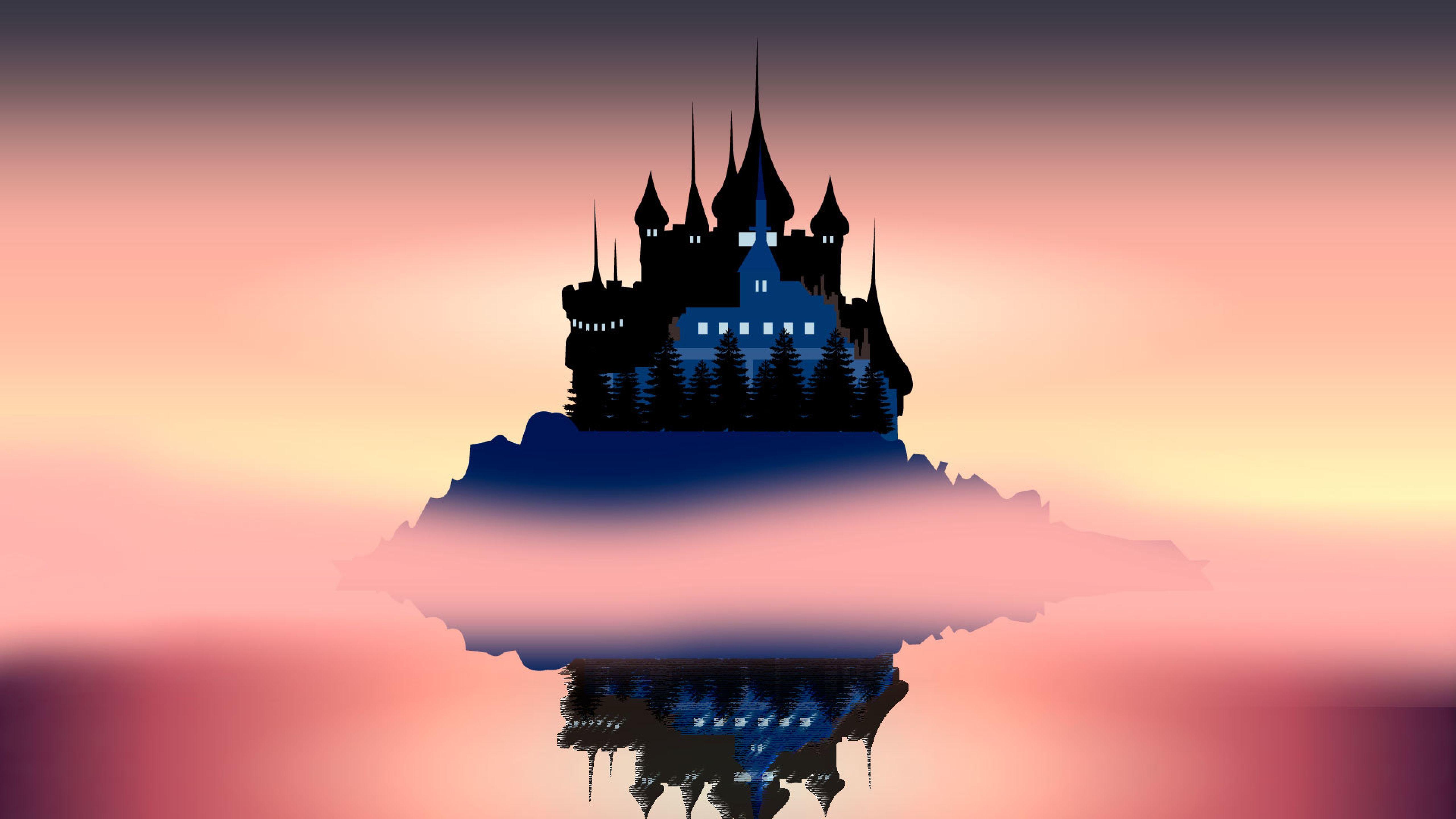 5120x2880 The Island and The Castle 5K Wallpaper, HD Artist 4K Wallpaper, Image, Photo and Background
