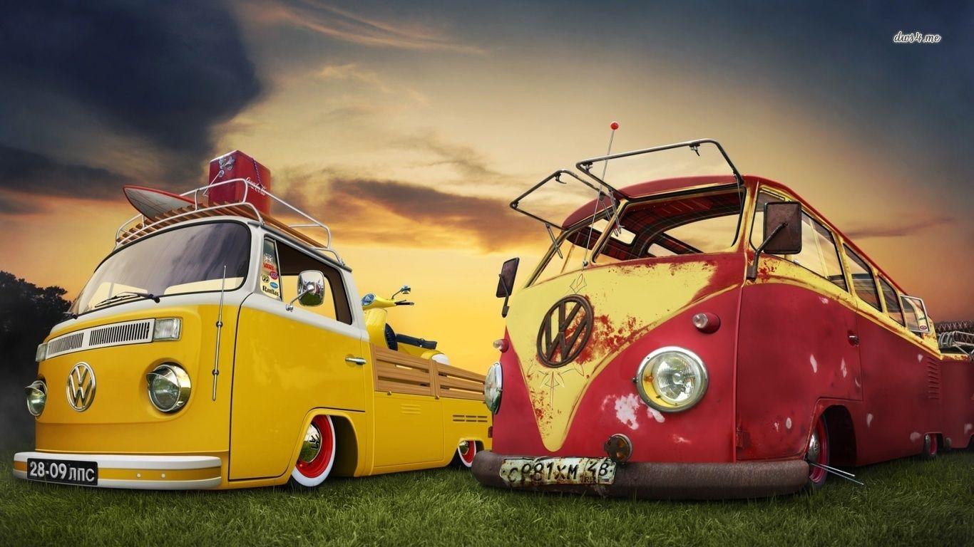 1366x768 Hippie van HD wallpaper