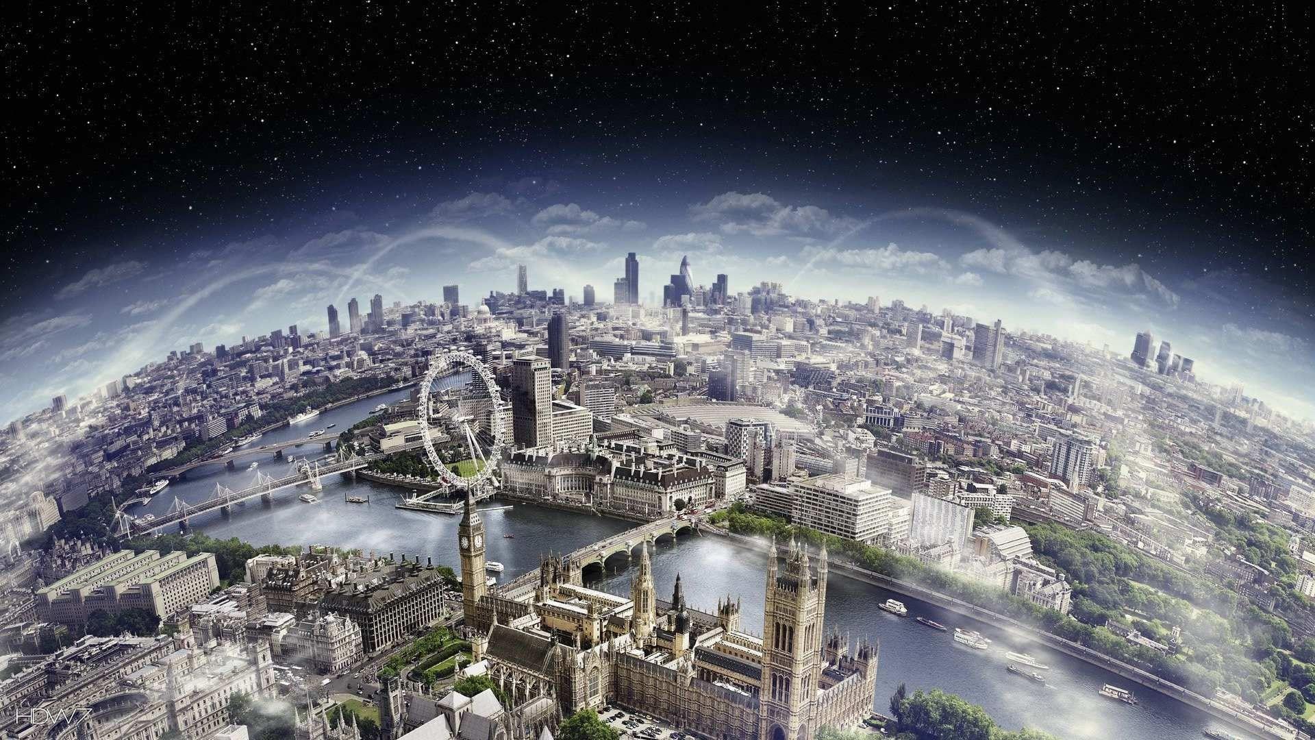 1920x1080 london city photo manipulation wallpaper. HD wallpaper gallery