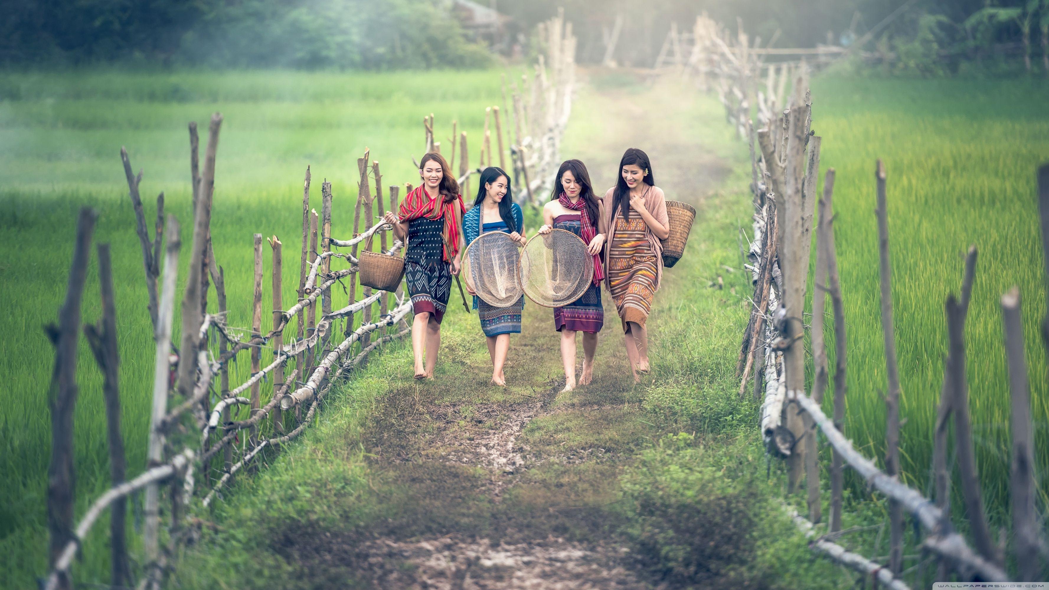 3554x1999 Asian Countryside, Girls Ultra HD Desktop Background Wallpaper for 4K UHD TV : Widescreen & UltraWide Desktop & Laptop : Multi Display, Dual & Triple Monitor : Tablet