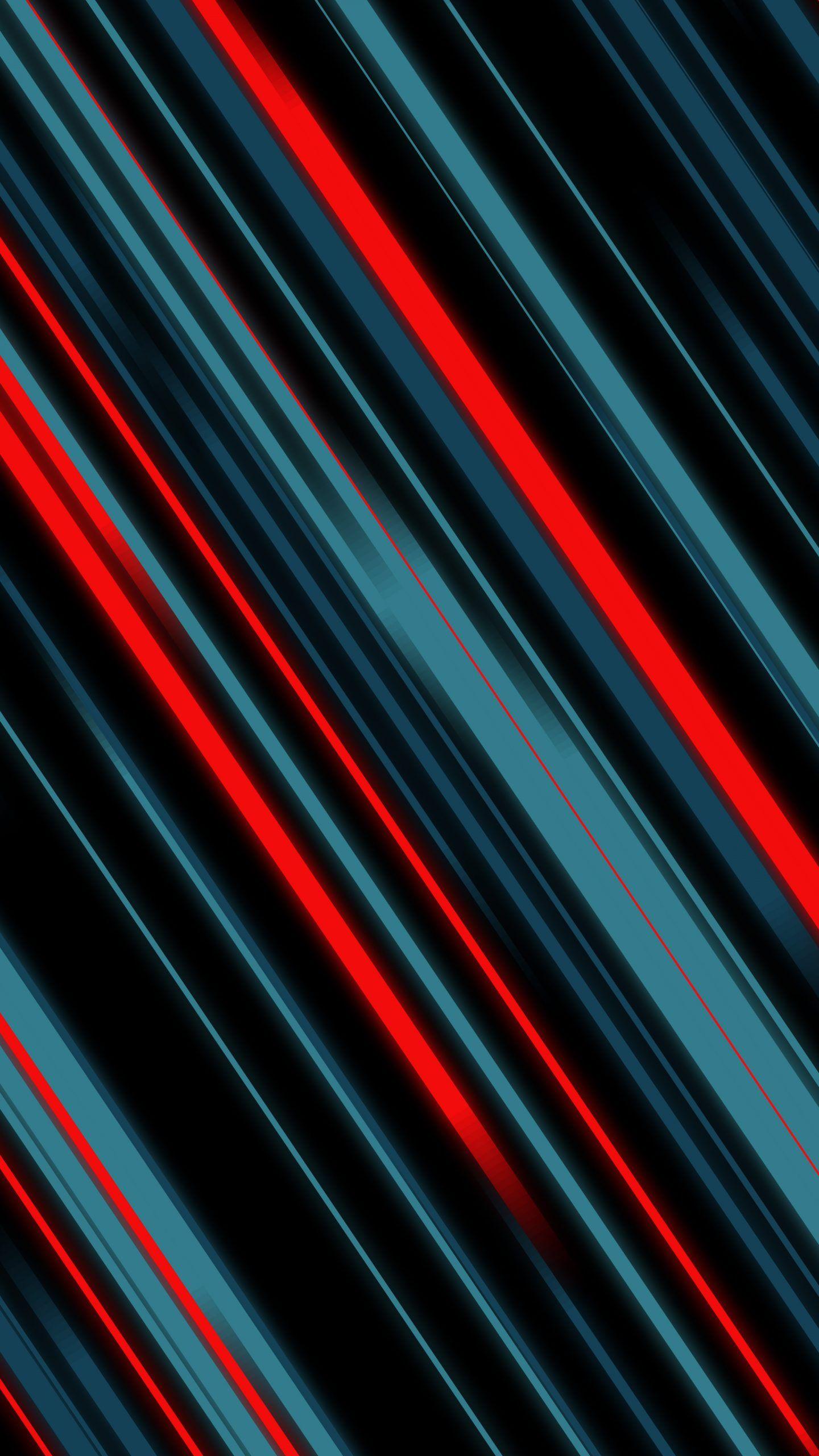 1440x2560 Abstract Material Style Lines Blue Red 4K Wallpaper
