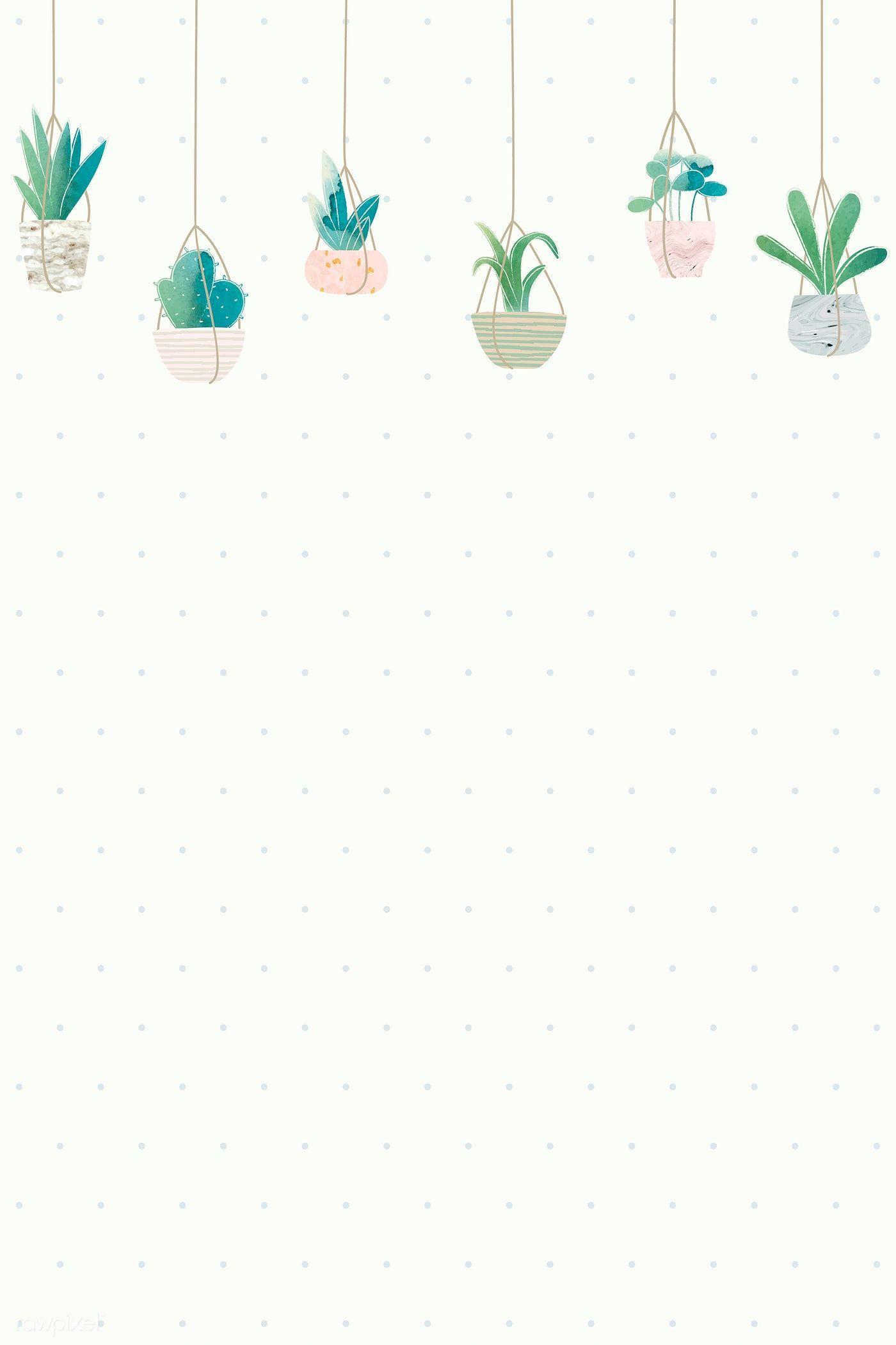 1400x2100 Download premium vector of Blank cactus frame design vector 1017065. Cactus illustration, Aesthetic iphone wallpaper, Plant wallpaper