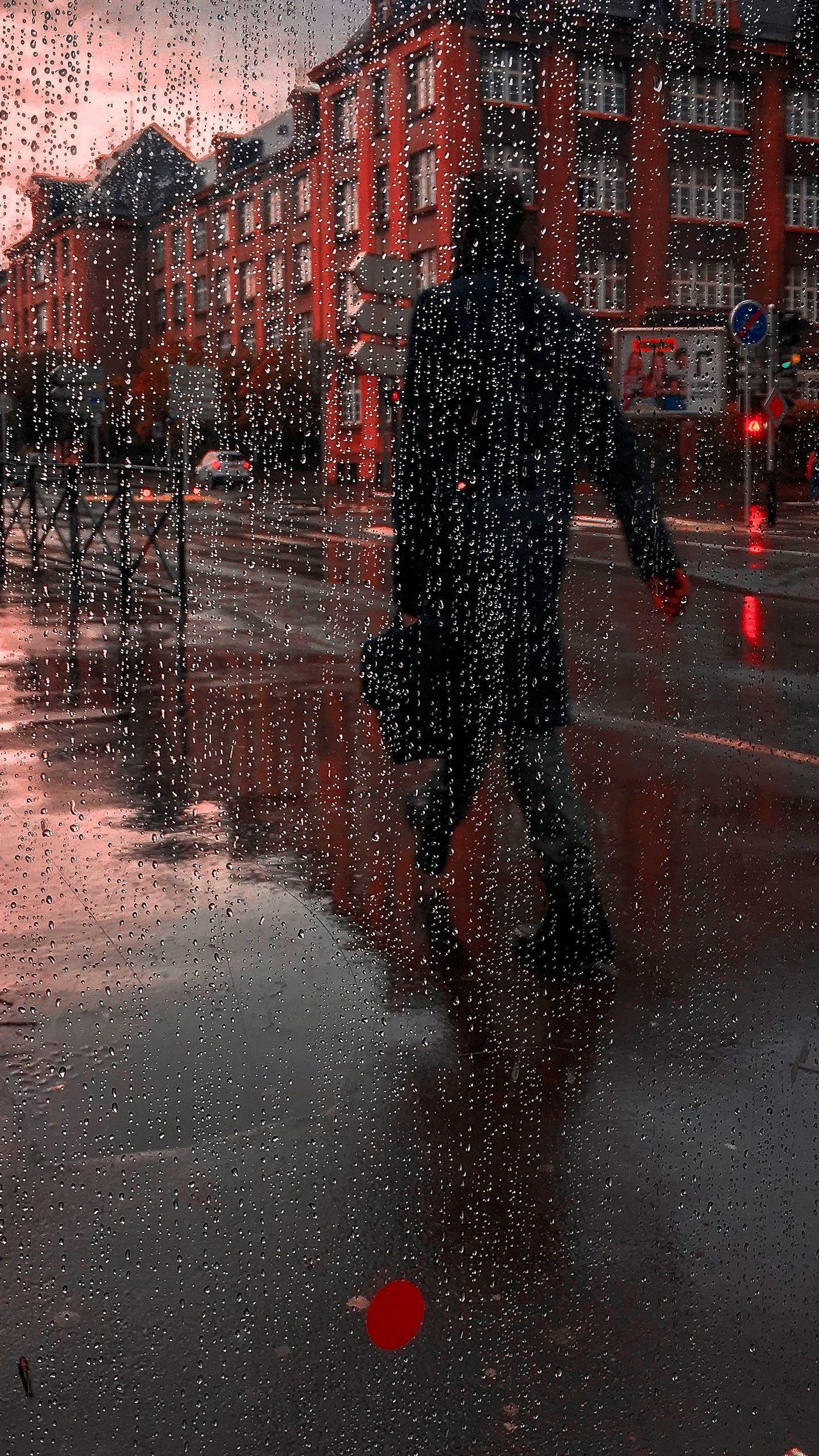 1440x2560 Download wallpaper 1440x2560 rain, silhouette, city, drops, wet qhd samsung galaxy s s edge, note, lg g4 HD background