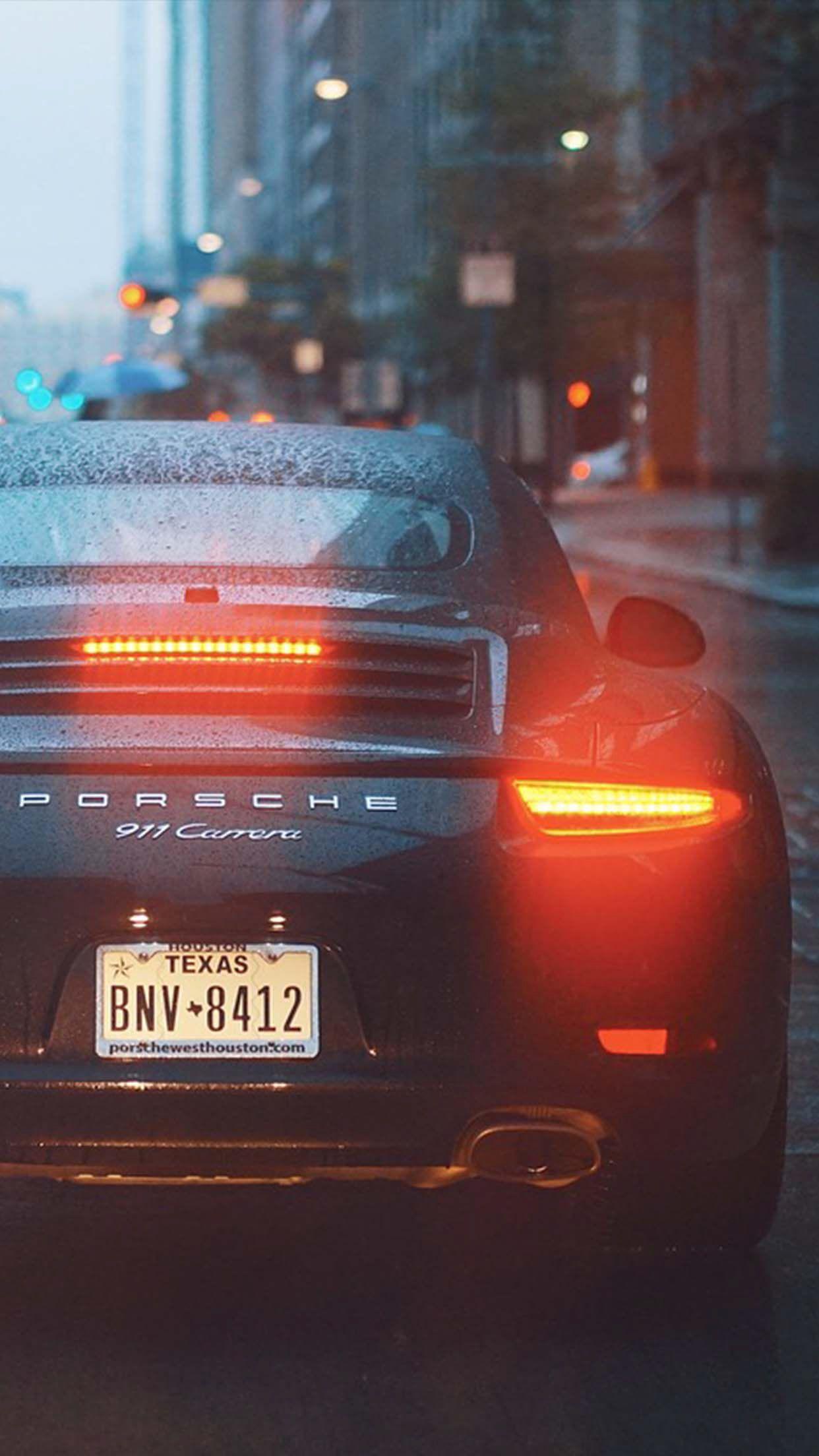 1242x2208 Porsche Car In Rain iPhone Wallpaper HD Wallpaper
