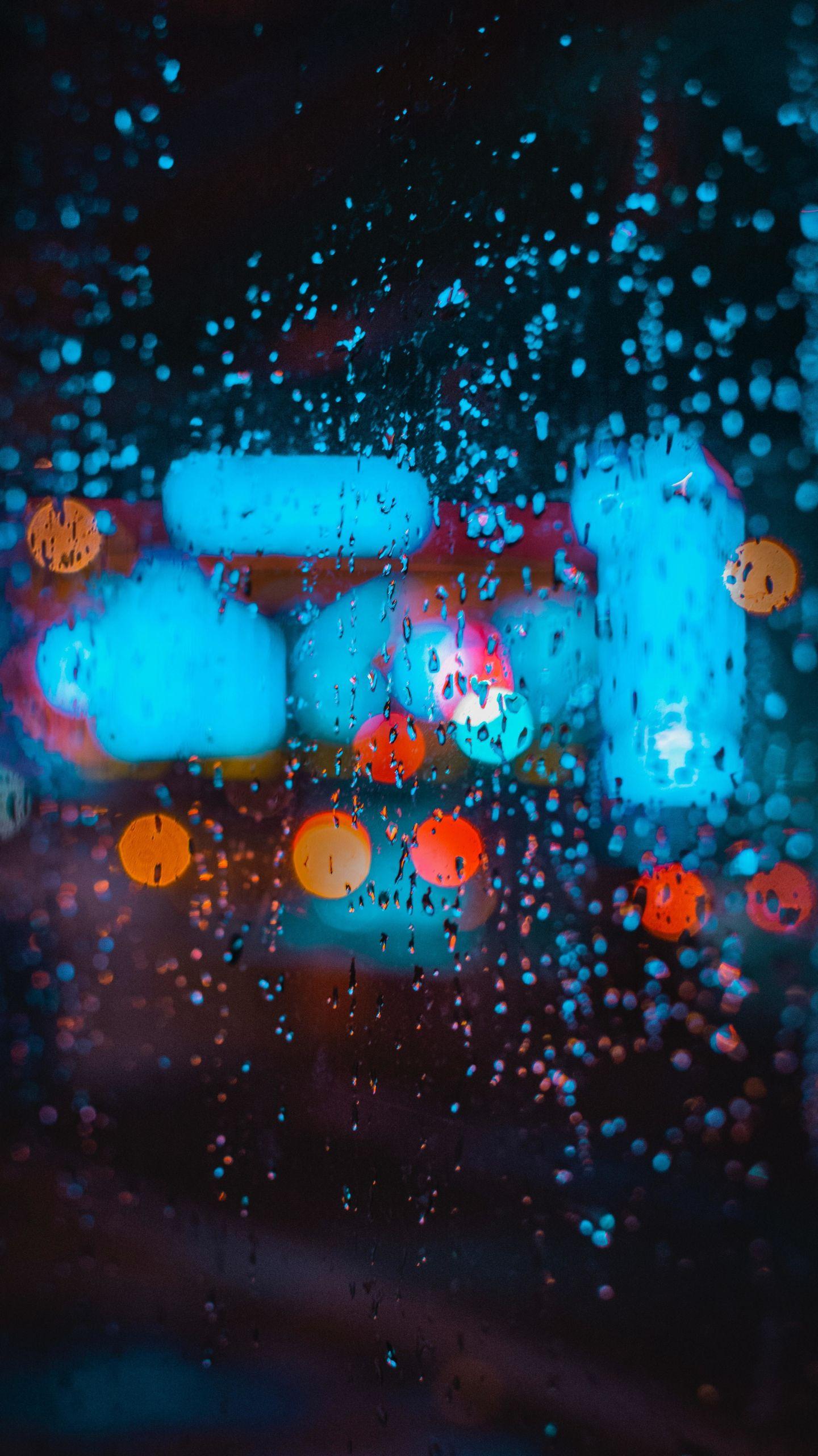 1440x2560 Download 1440x2560 wallpaper bokeh, colorful, rain, drops, glass surface, qhd samsung galaxy s s edge, note, lg g 1440x2560 HD image, background, 10012