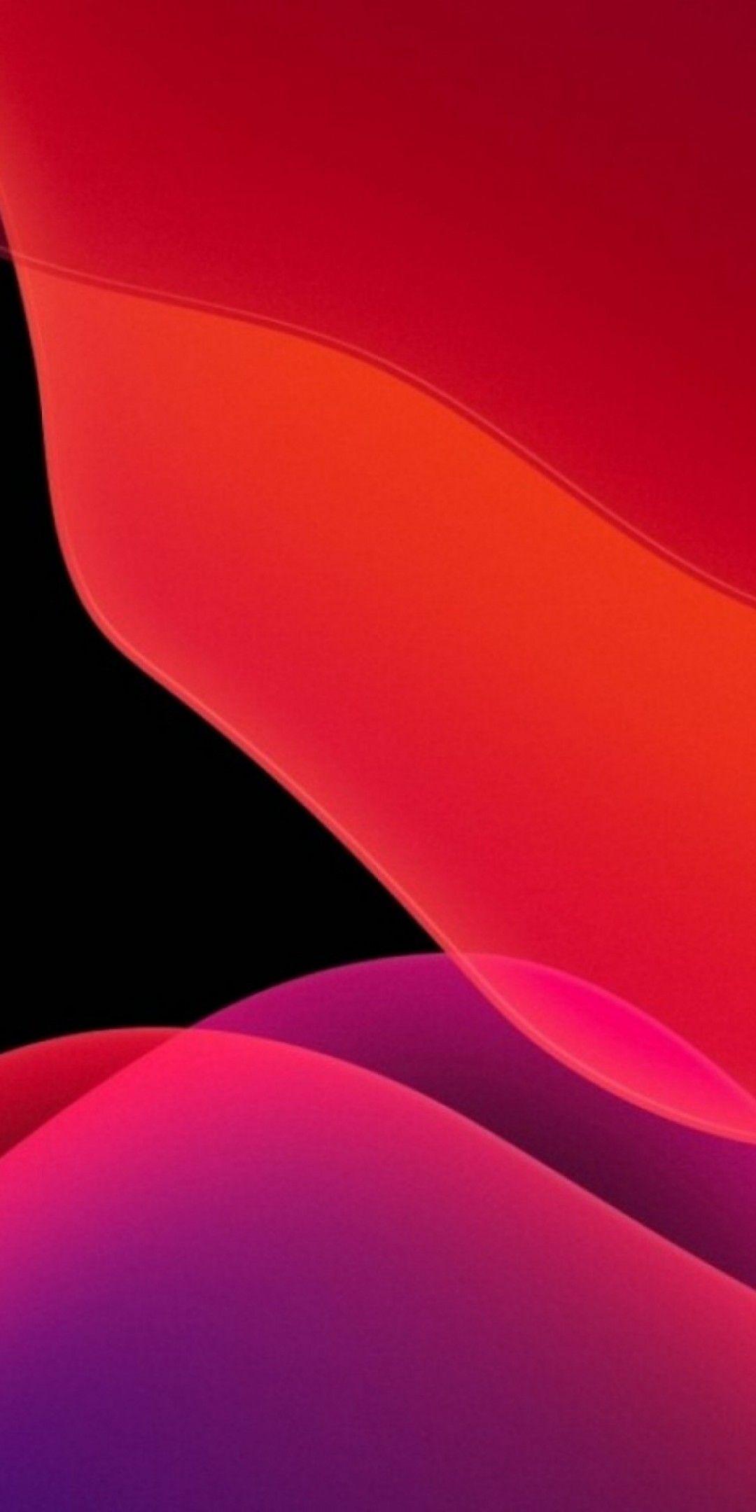 1080x2160 iOS 13 4K Wallpaper, Stock, iPadOS, Red, Black background, AMOLED, iPad, HD, Abstract