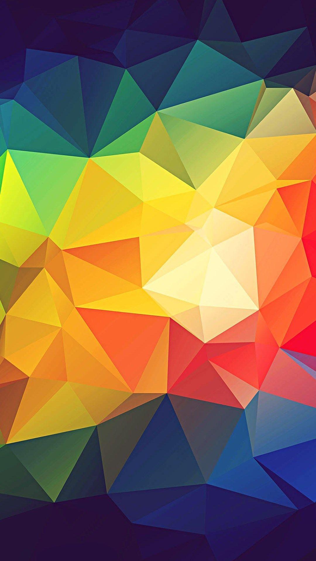 1080x1920 colorful abstract triangle shapes render iphone 6 wallpaper