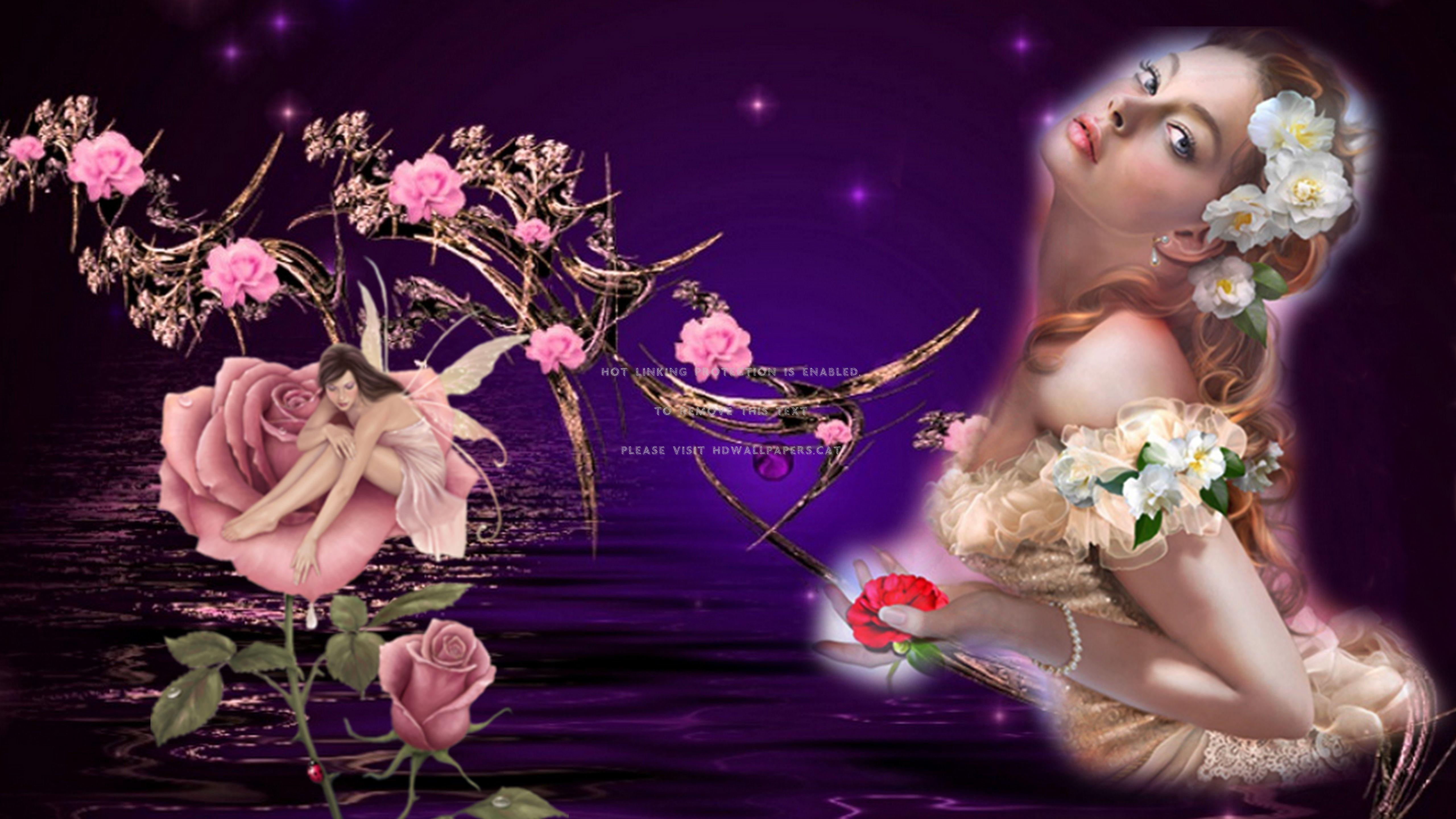 5120x2880 musa of the flower roses beauty abstract