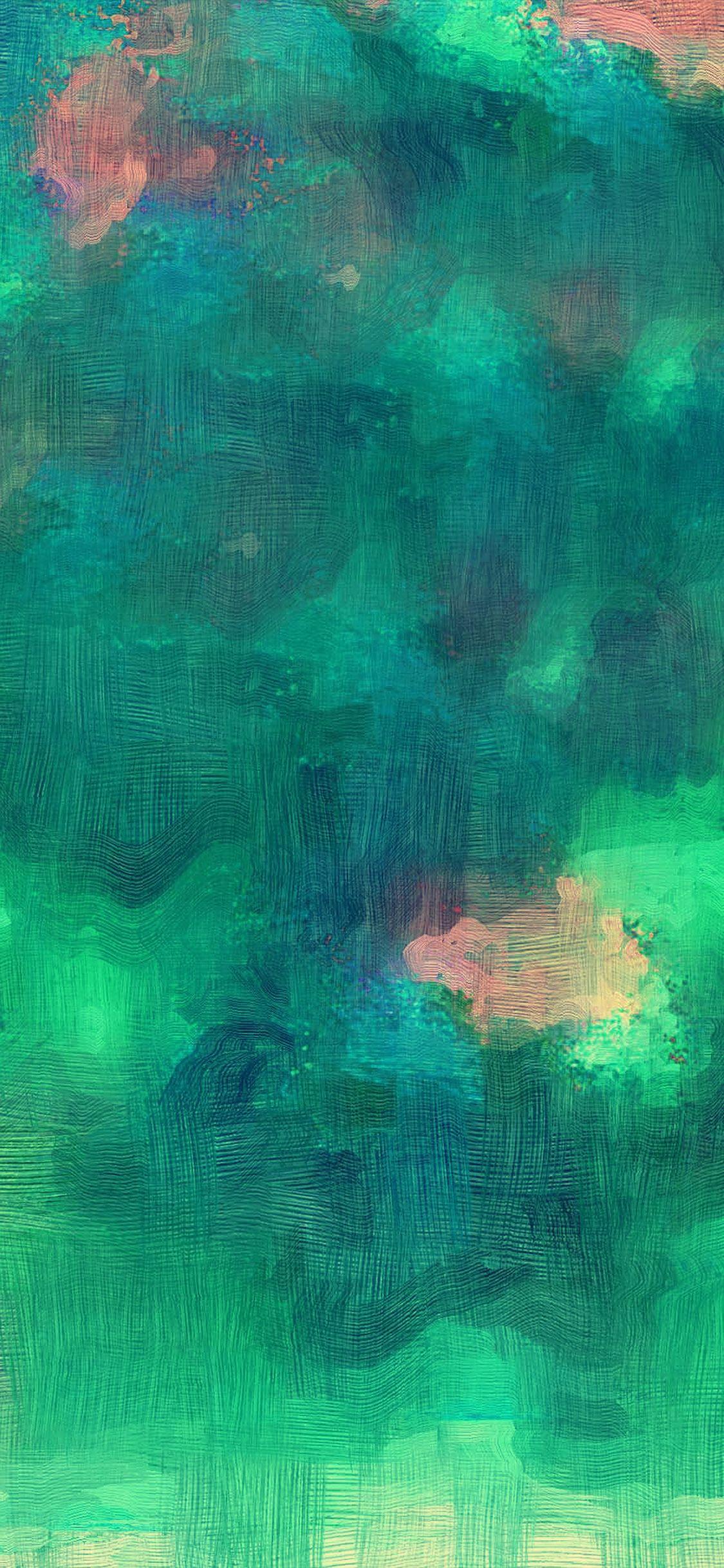 1125x2436 iPhone X wallpaper. samsung galaxy green texture art oil painting pattern