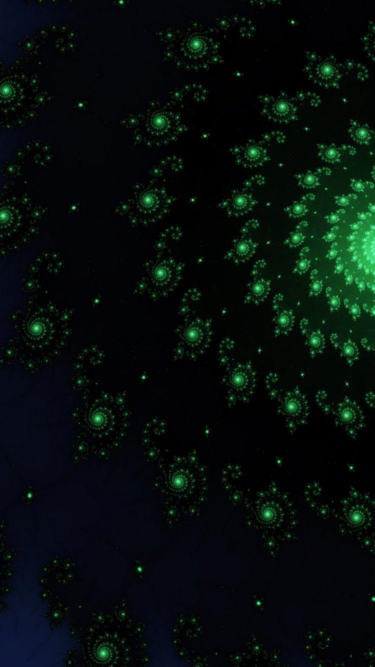 750x1334 3D Green Spiral Galaxy Wallpaper for Desktop and Mobile iPhone 6 / 6S