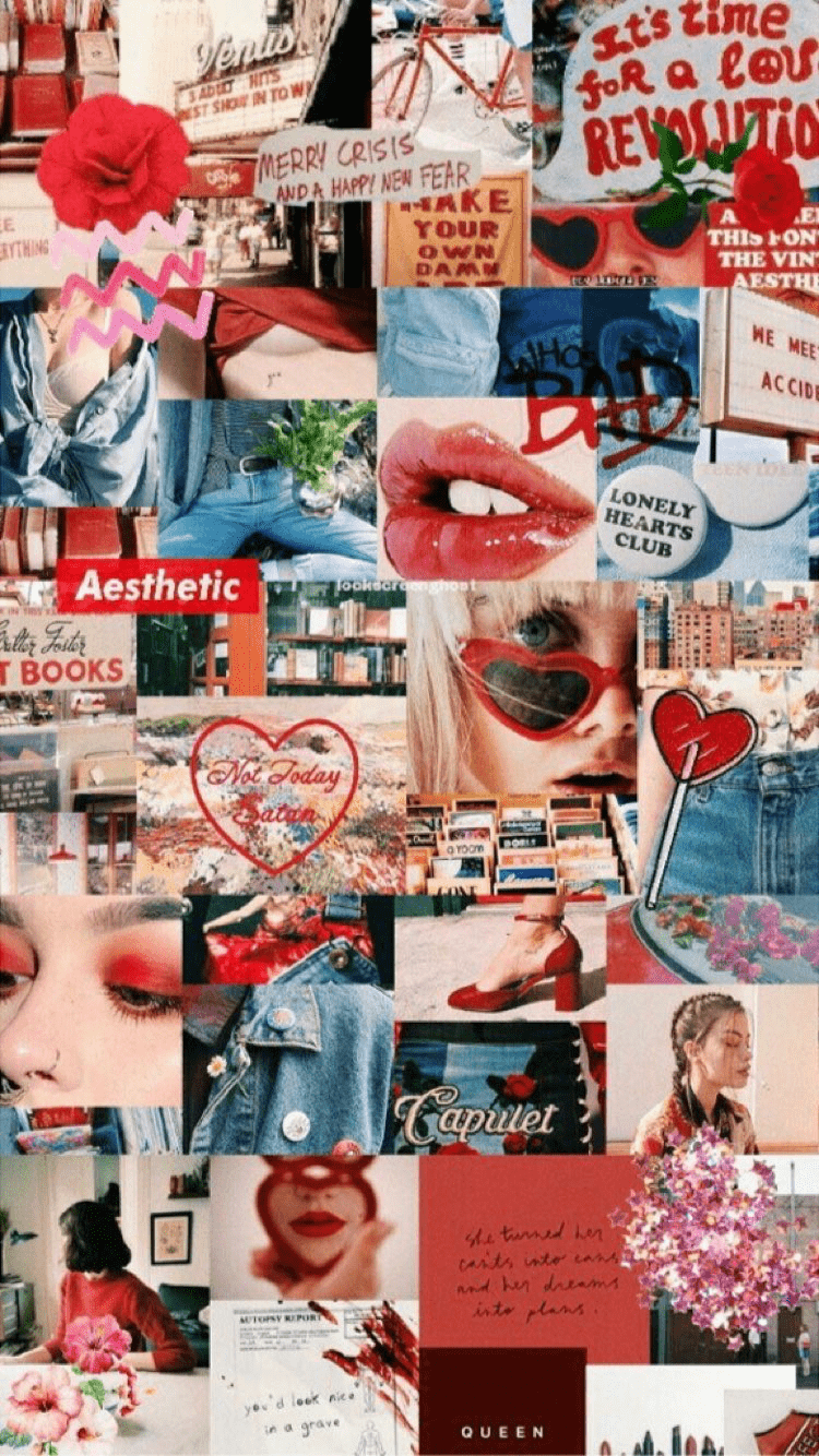 750x1334 Aesthetic Collage Wallpaper