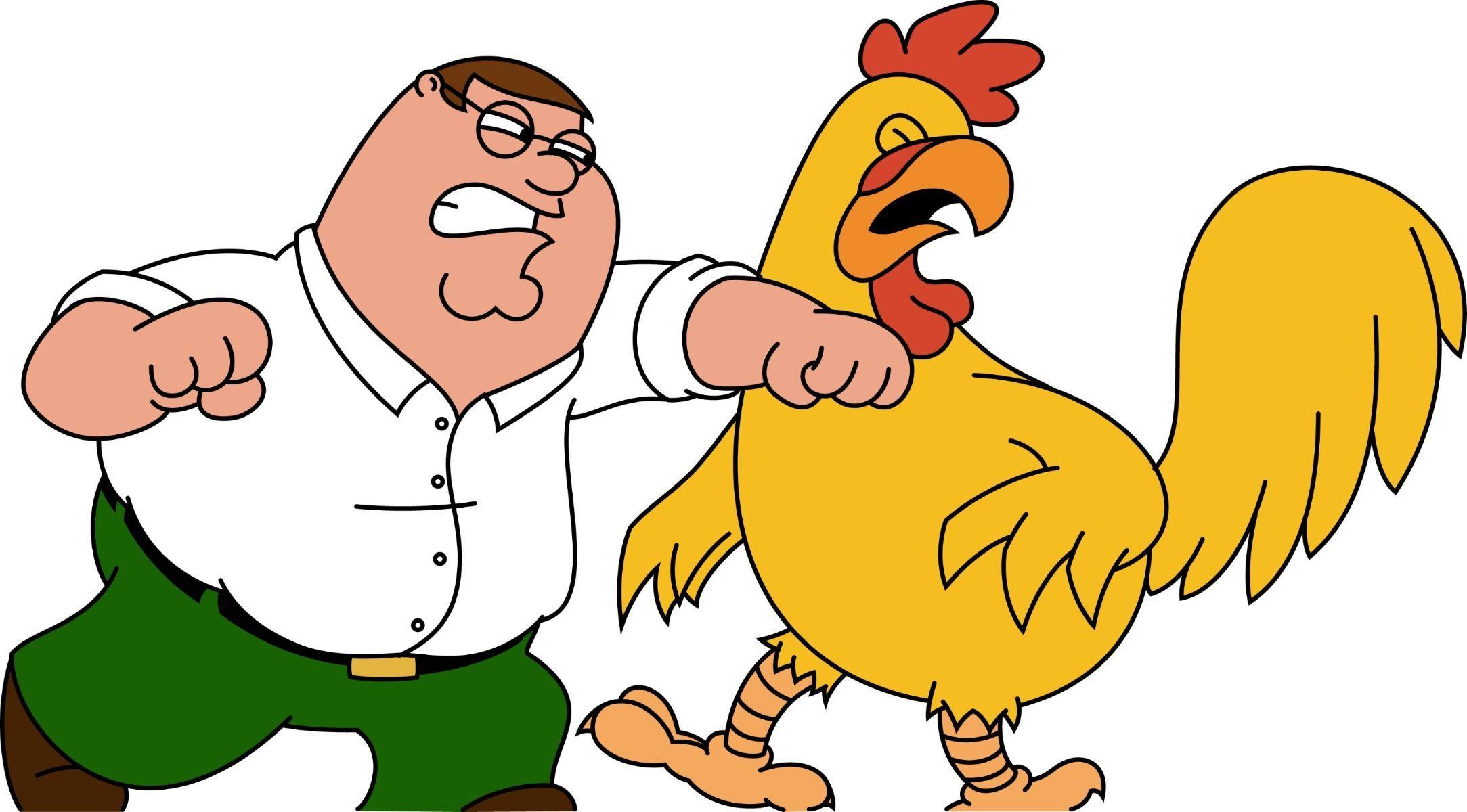 2167x1200 Peter Vs The Chicken Wallpaper Wallpaper (High Definition)% HD Quality. Cartoon wallpaper, Peter griffin, Family guy chicken