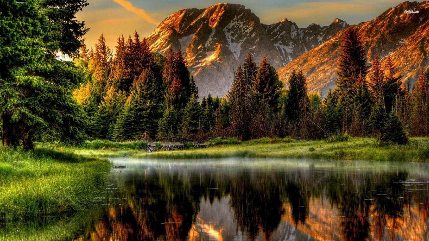 1366x768 Breathtaking View Computer Wallpaper, Desktop Backgroundx768. Nature wallpaper, Mountain scene, Best nature wallpaper