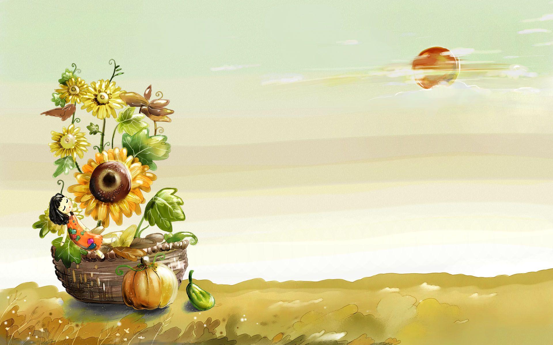 1920x1200 Autumn Cartoon Wallpaper HD HD Wallpaper