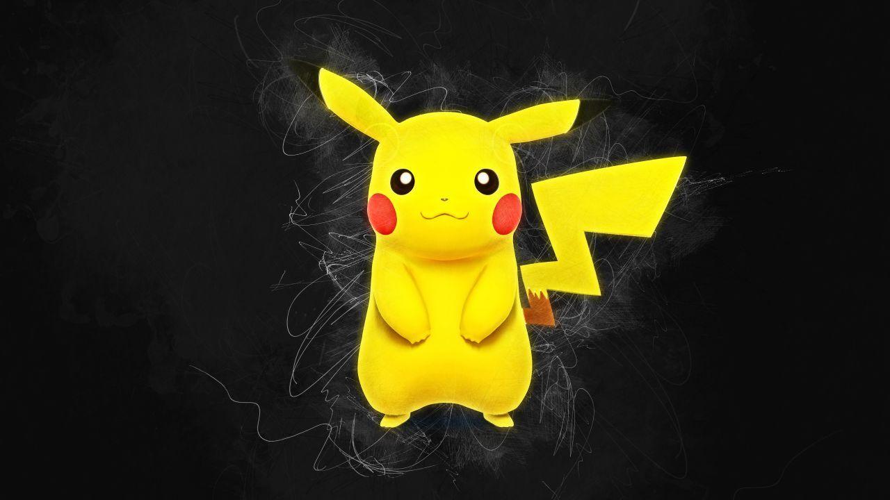 1280x720 Wallpaper Pikachu, Pokémon, 4K, Black Dark,. Wallpaper For IPhone, Android, Mobile And Desktop