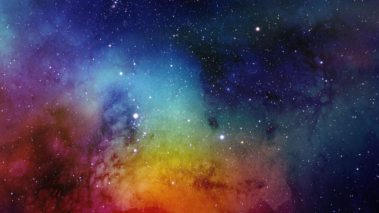1280x720 Wallpaper Nebula, Stars, Painting, Watercolors, Texture, HD, Space,. Wallpaper for iPhone, Android, Mobile and Desktop