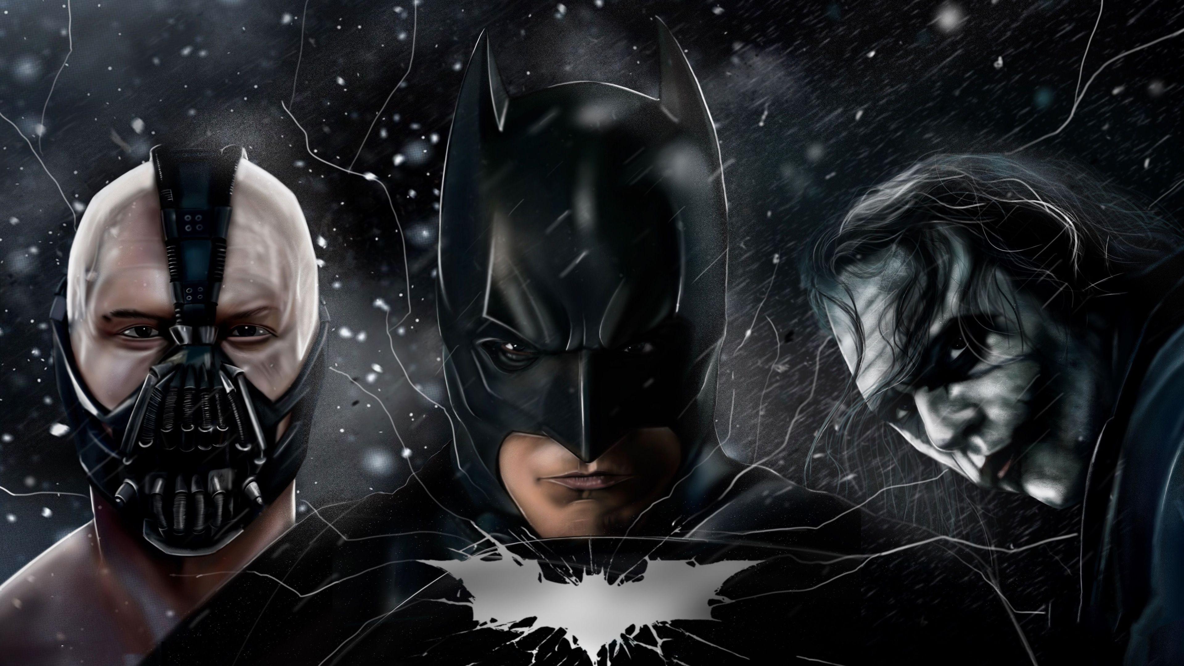 3840x2160 The Dark Knight Batman Joker Bane 5k And Batman Wallpaper HD HD Wallpaper