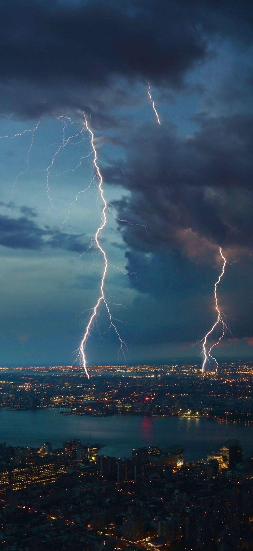 1056x2297 City Lightning. Storm wallpaper, 4k background, Rain wallpaper