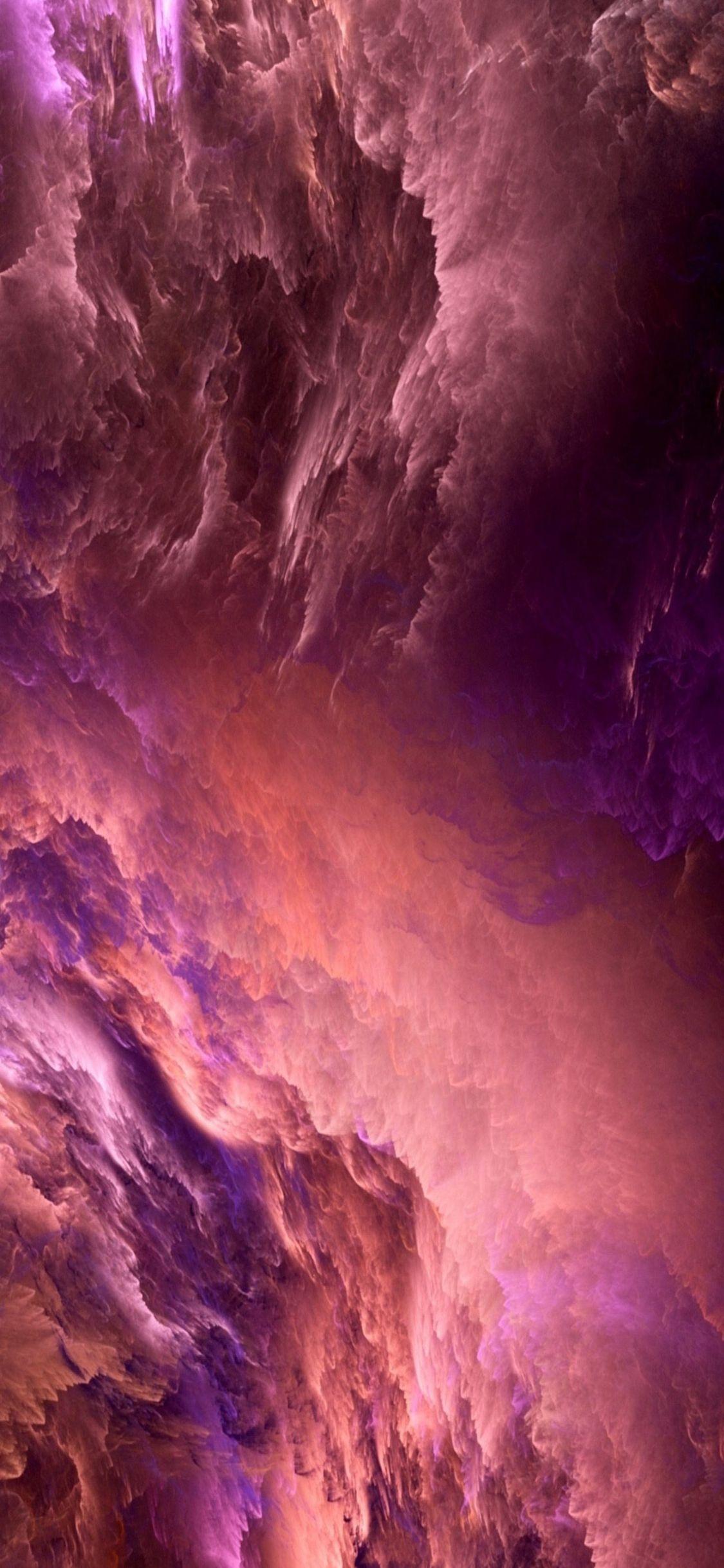 1125x2436 Pink Purple Clouds iPhone HD Wallpaper
