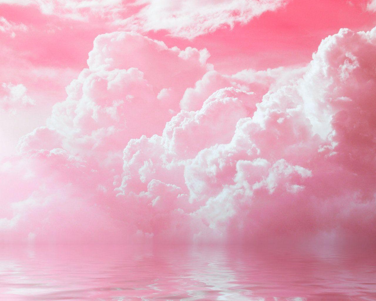 1280x1024 Pink Clouds Background