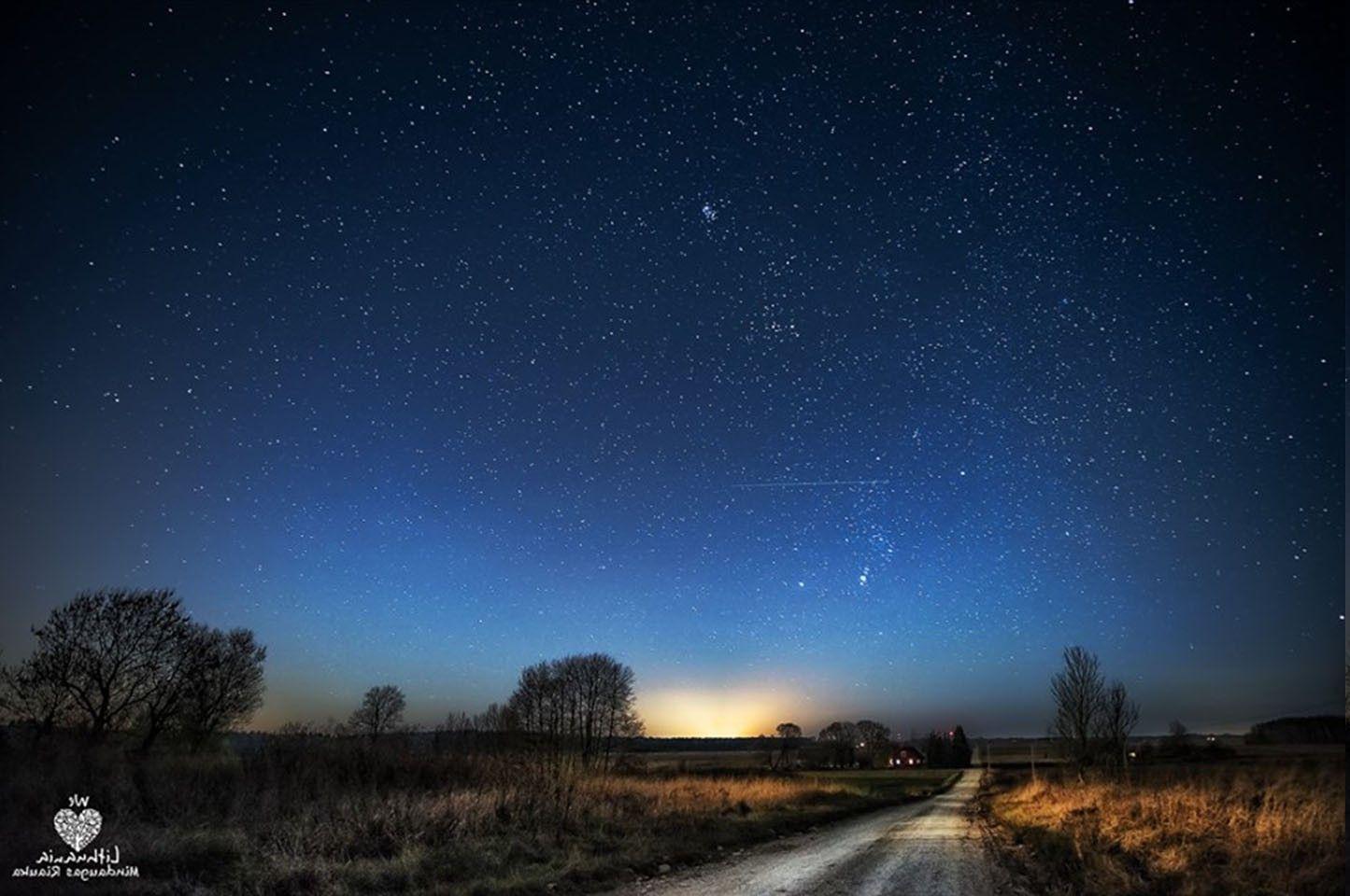 1445x960 landscape, Evening, Morning, Lithuania, Stars, Nebula, Clouds