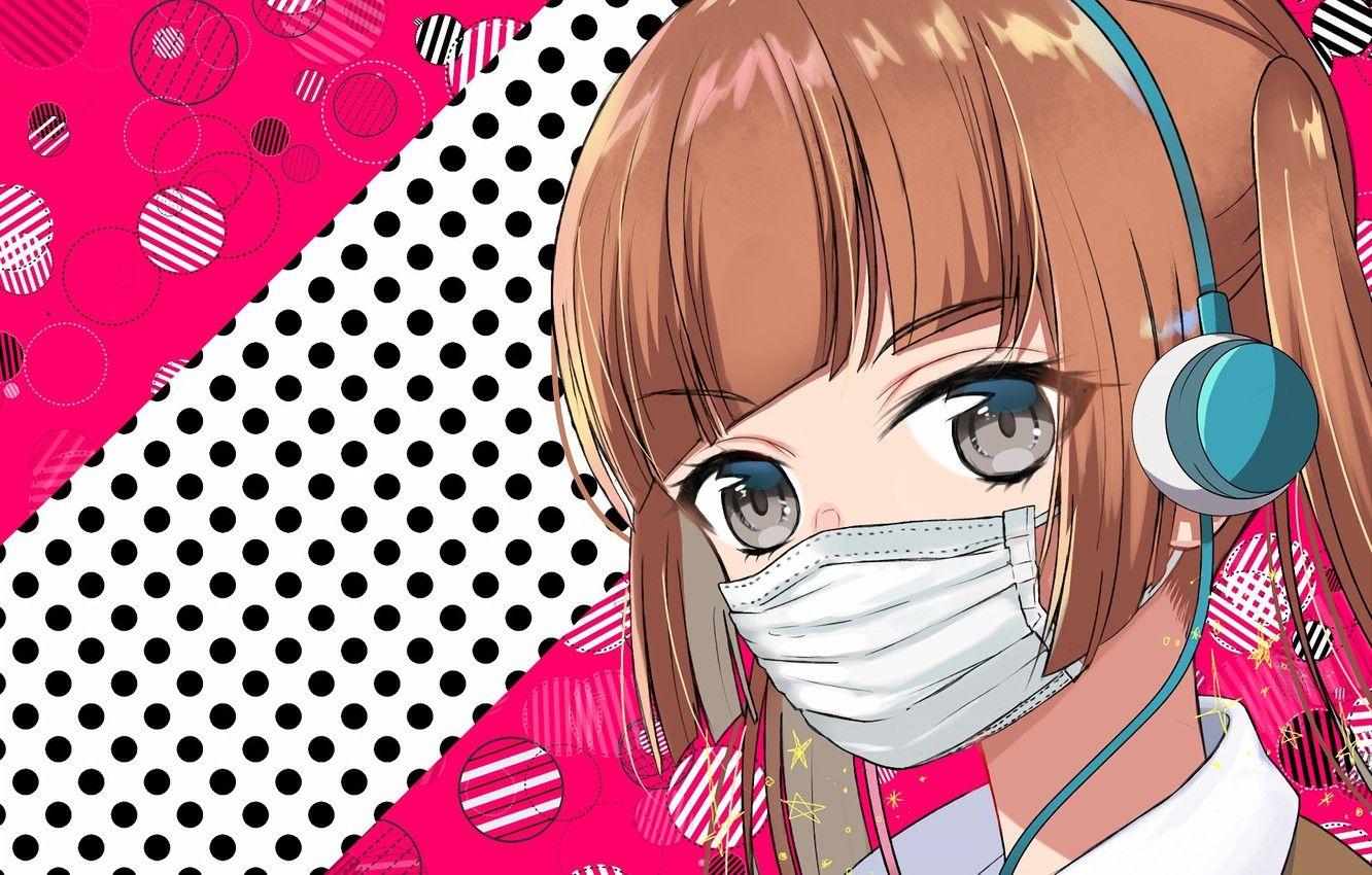 1332x850 Wallpaper girl, anime, pretty, Alice, mask, japanese, bishojo, headphone, Anonymous Noise, Fukumenkei Noise, Nino Arisugawa, Nino Alice Arisugawa image for desktop, section прочее