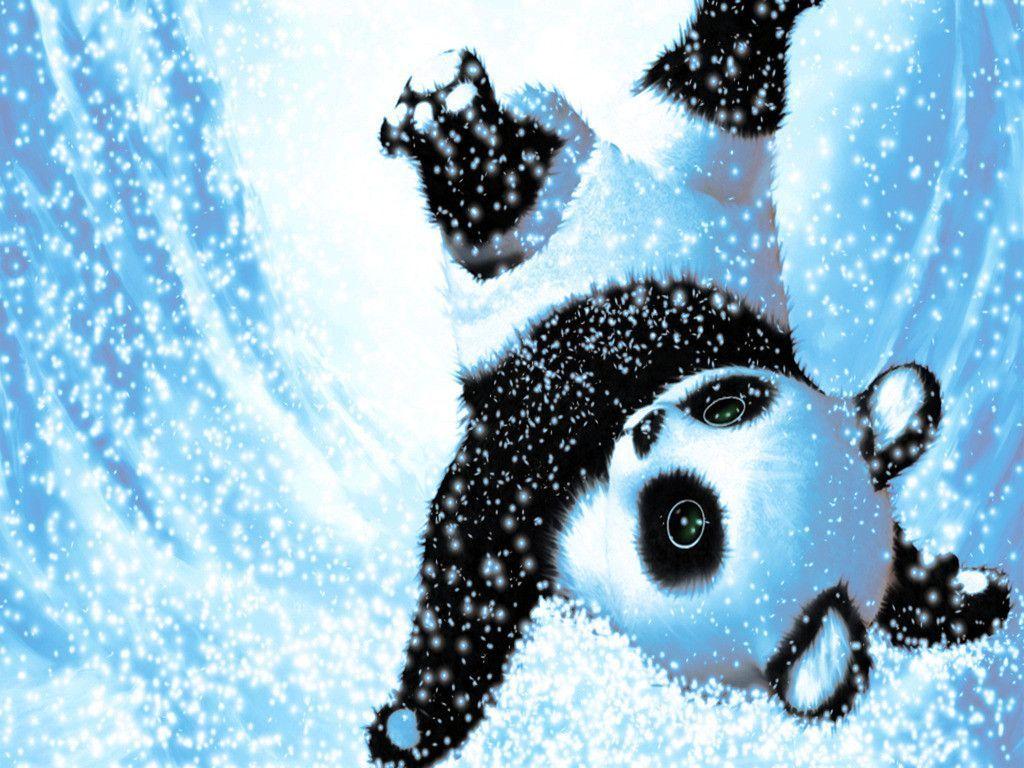 1024x768 Pink Galaxy Cute Panda Wallpaper
