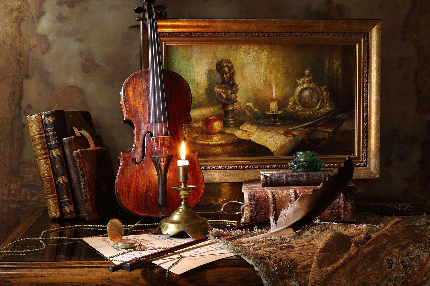 1500x1000 Photo Wallpaper Still Life With Violin And Painting II