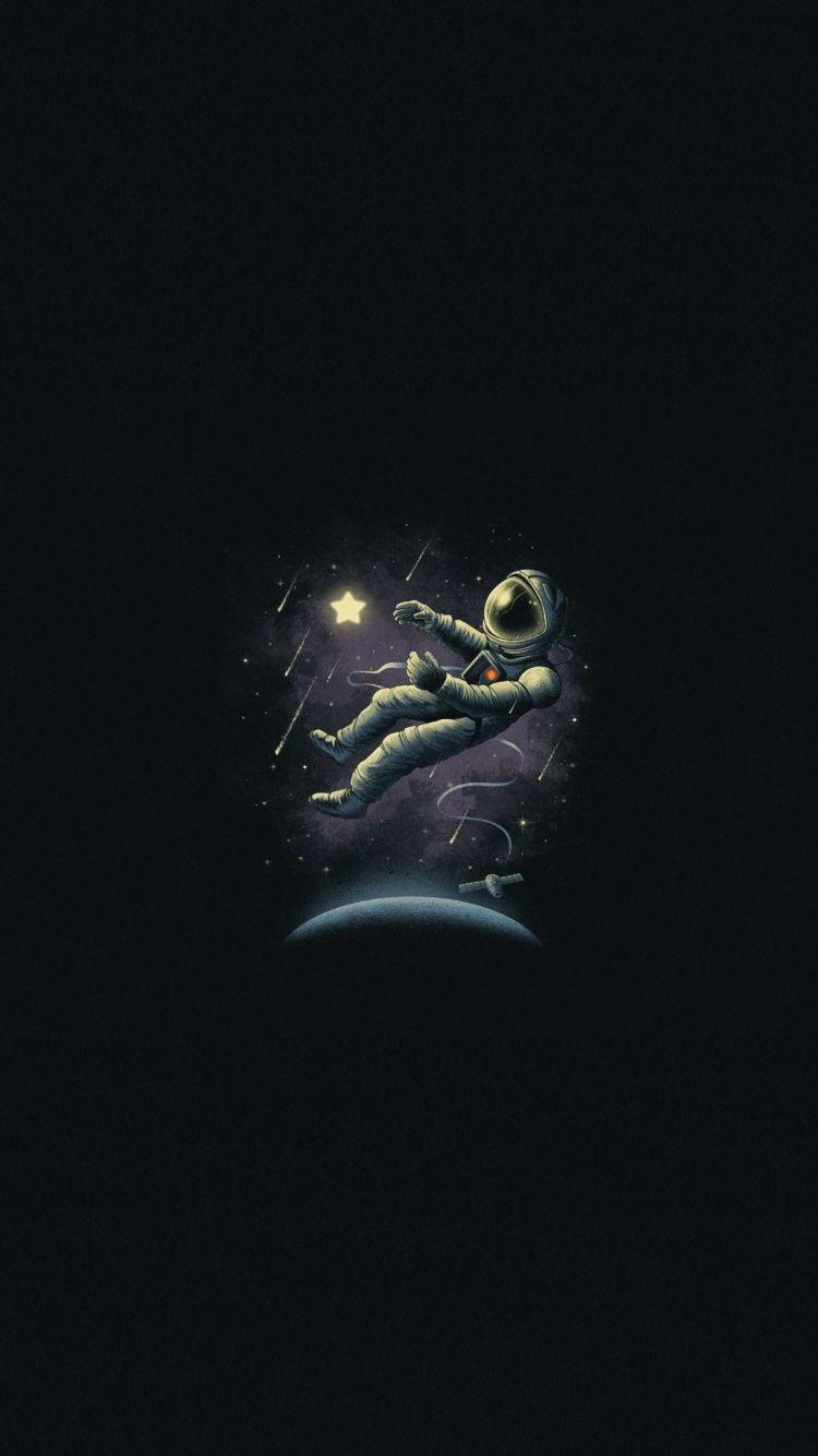 750x1334 Download Minimal, dark, astronaut, art wallpaper, 750x iphone iPhone 8