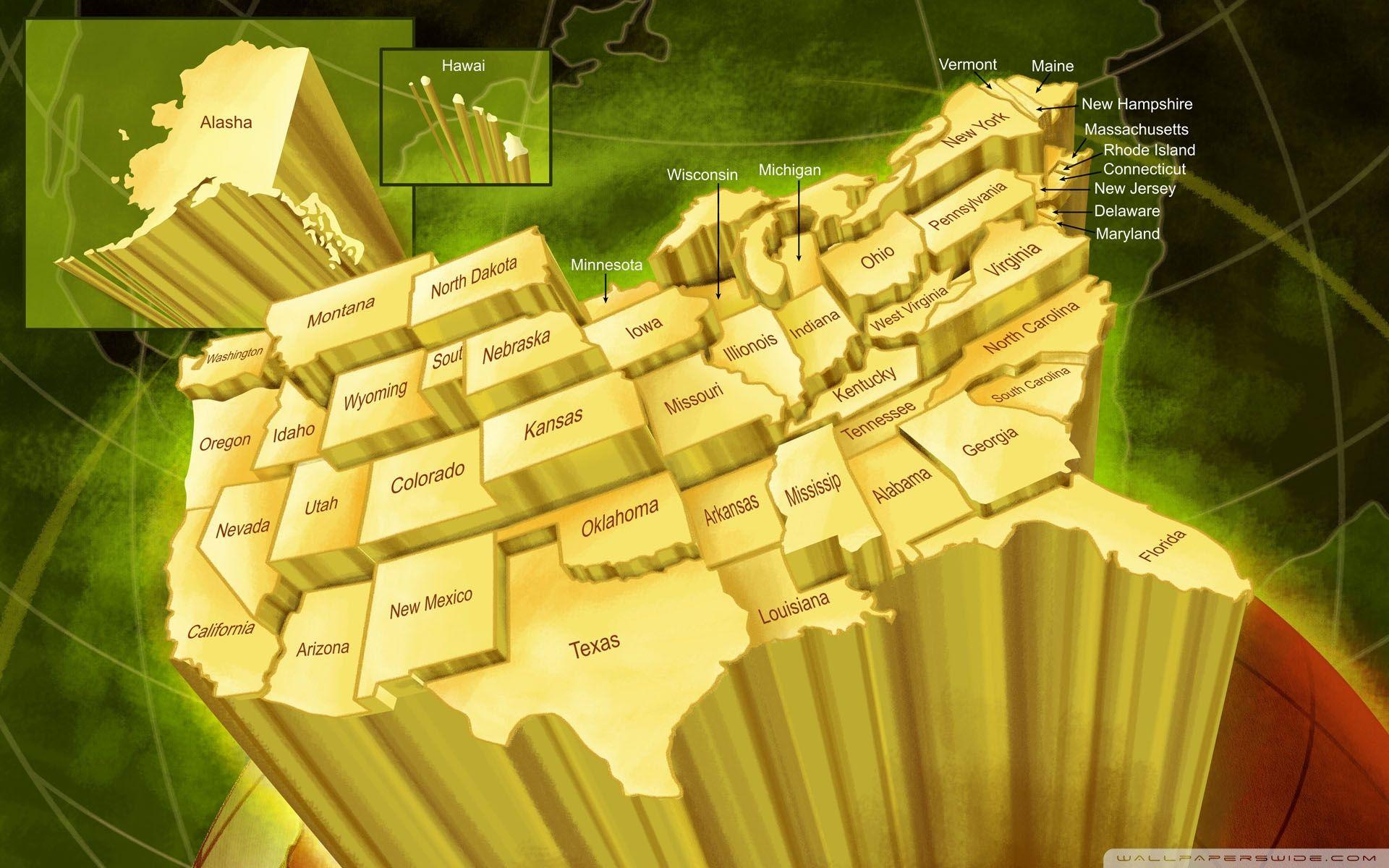 1920x1200 United States Map Desktop Wallpaper States Map HD Wallpaper