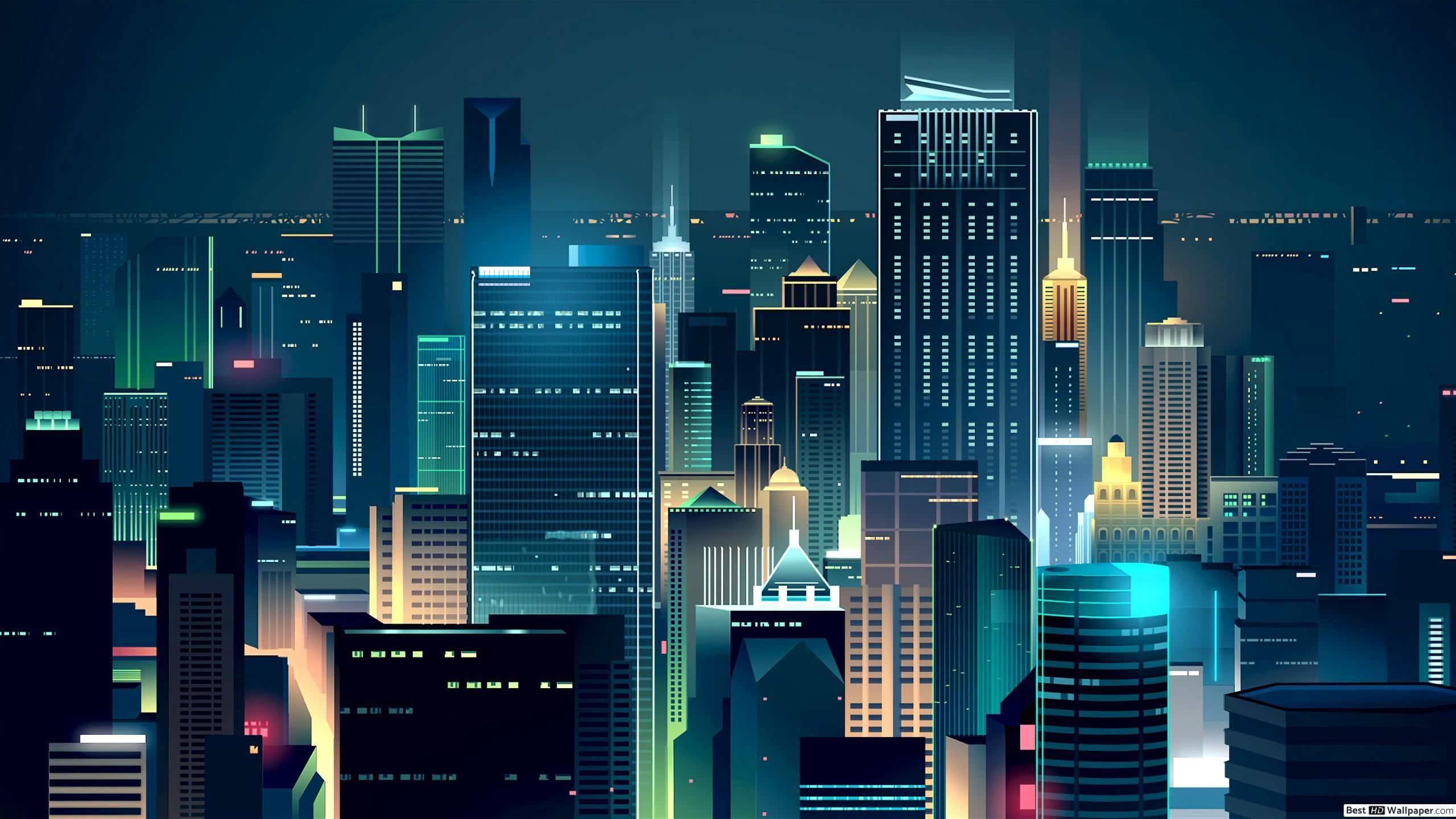 2560x1440 Modern City HD wallpaper download