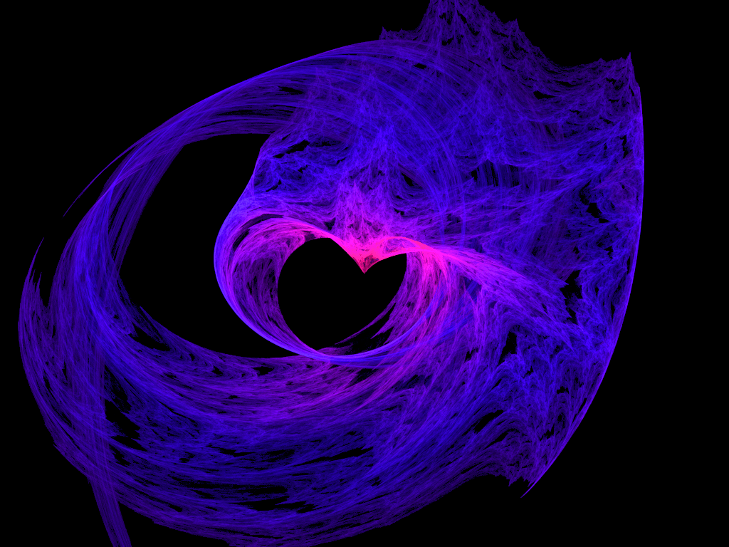 1024x768 Wallpaper: Blue Purple Pink Heart. The Monster's Ink