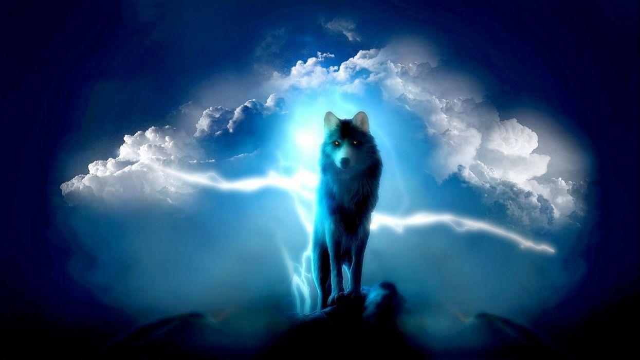 1245x700 Lightning Wolf Wallpaper