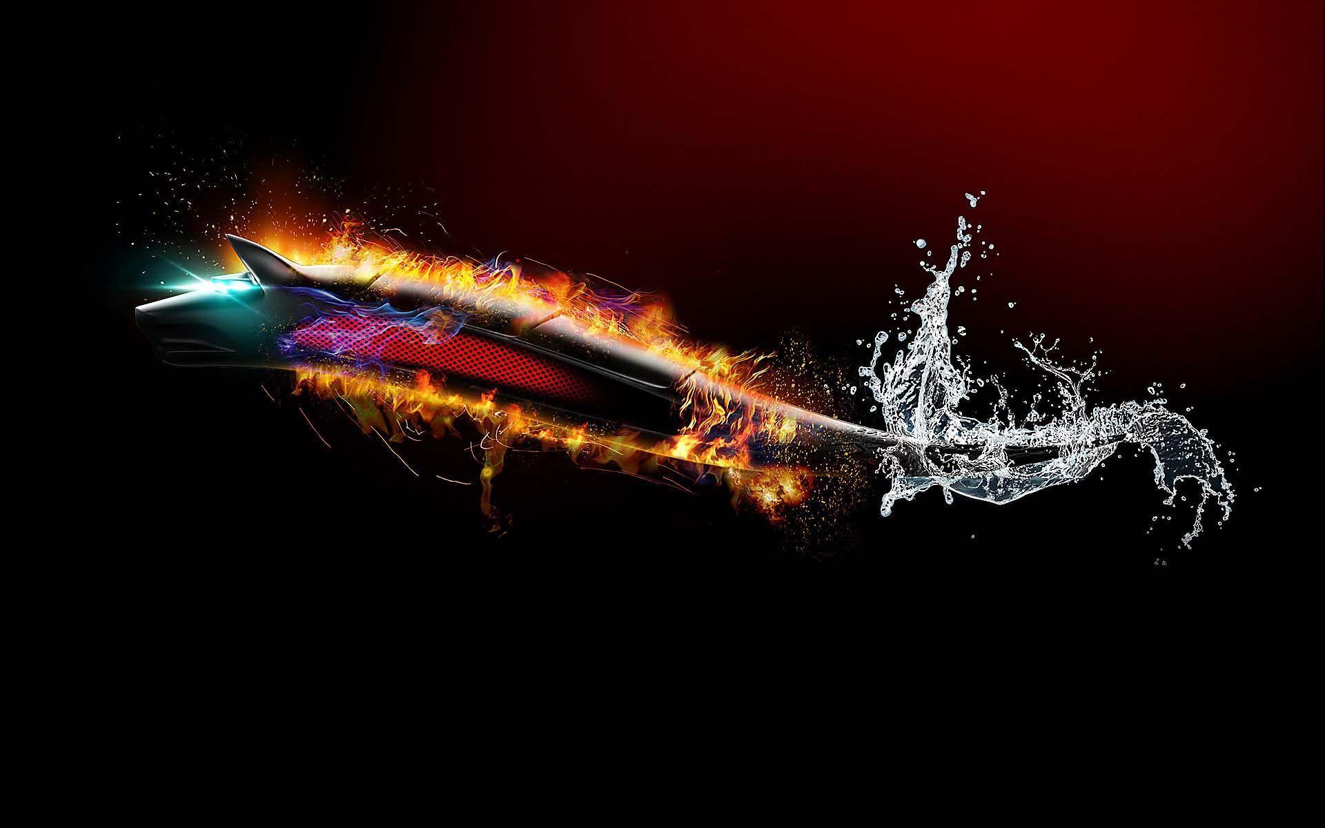 1920x1200 Flaming Wolf From Water Wolf Wallpaper HD Wallpaper & Background Download