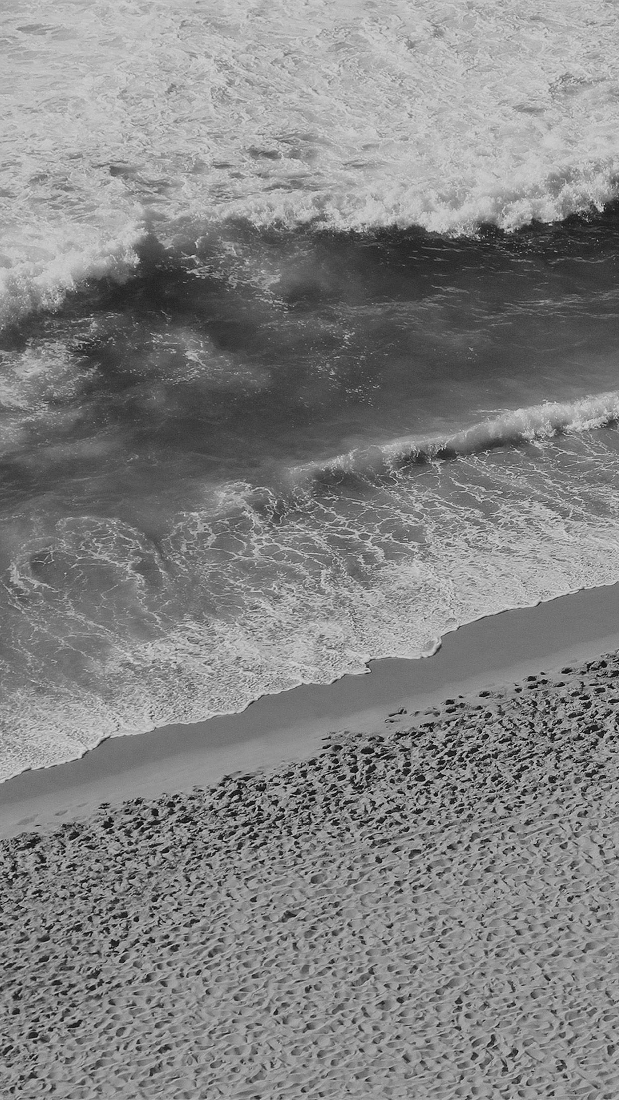 1242x2208 Beach Wave Coast Nature Sea Water Summer Bw Dark Android wallpaper HD wallpaper