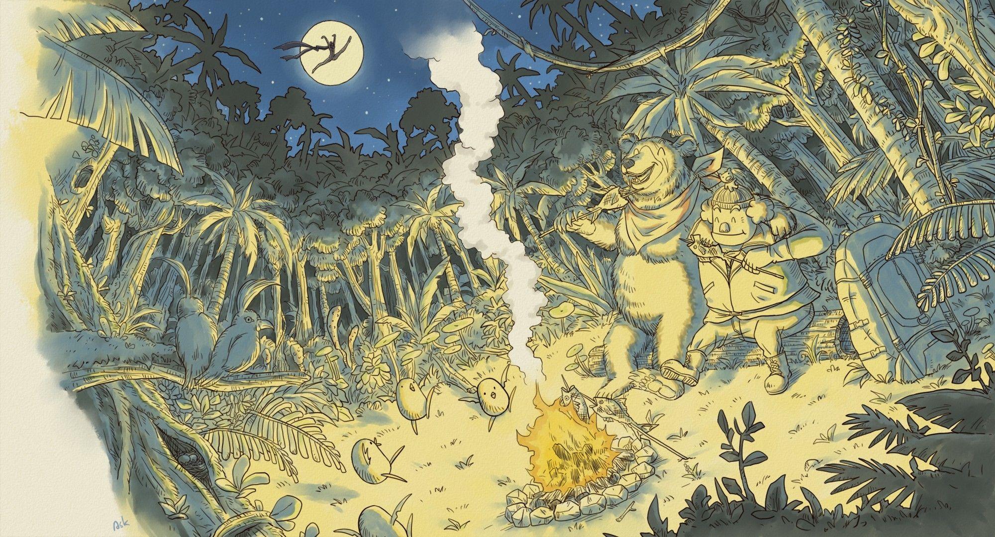 2000x1080 artistic jungle bears anime 2000x1080 wallpaper High Quality Wallpaper, High Definition Wallpaper