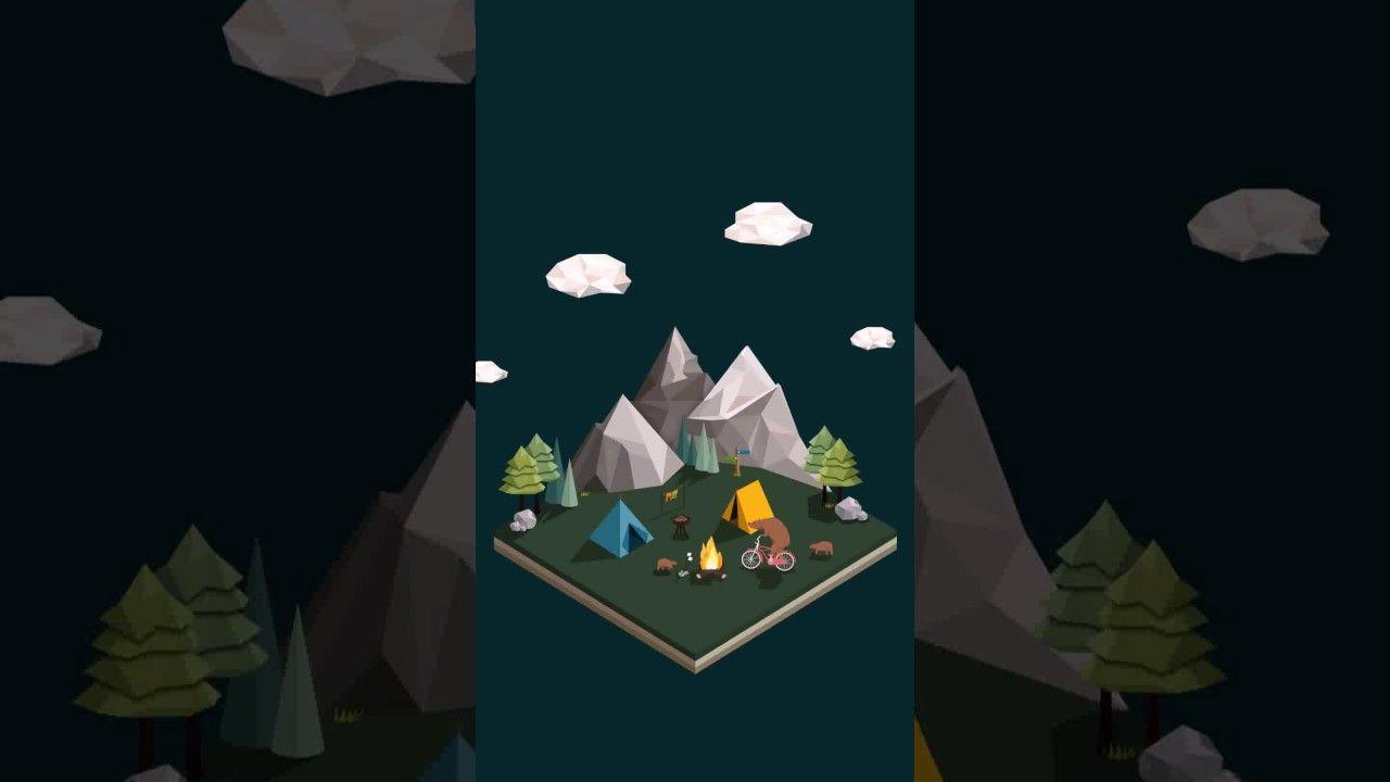 1280x720 Camping Bear & MOH (Animated Wallpaper)