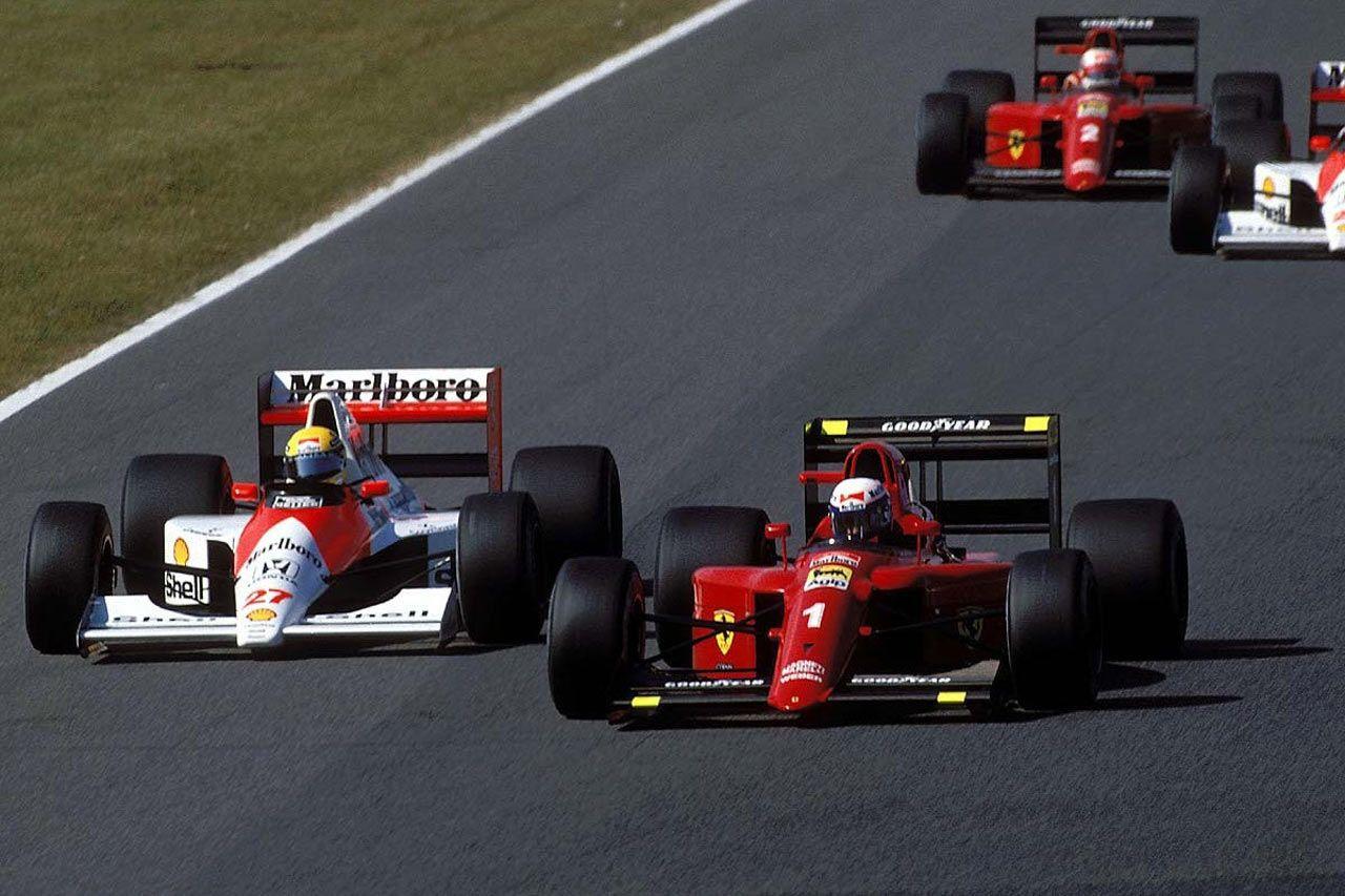 1280x853 OTD 30 years ago, Ayrton Senna (left) and Alain Prost (right) collided into turn 1 at Suzuka, crowning Senna 1990 WDC (his second title). Picture taken seconds before impact. The crash came
