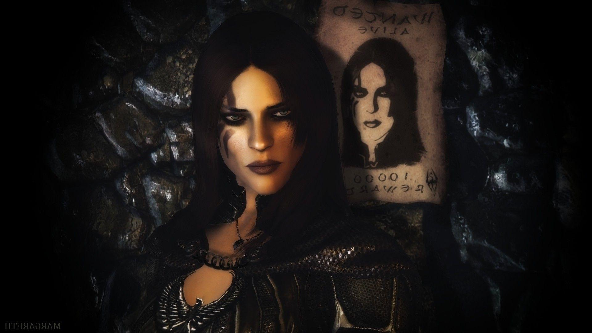 1920x1080 The Elder Scrolls V: Skyrim, Women, Thief, Wanted Posters Wallpaper HD / Desktop and Mobile Background