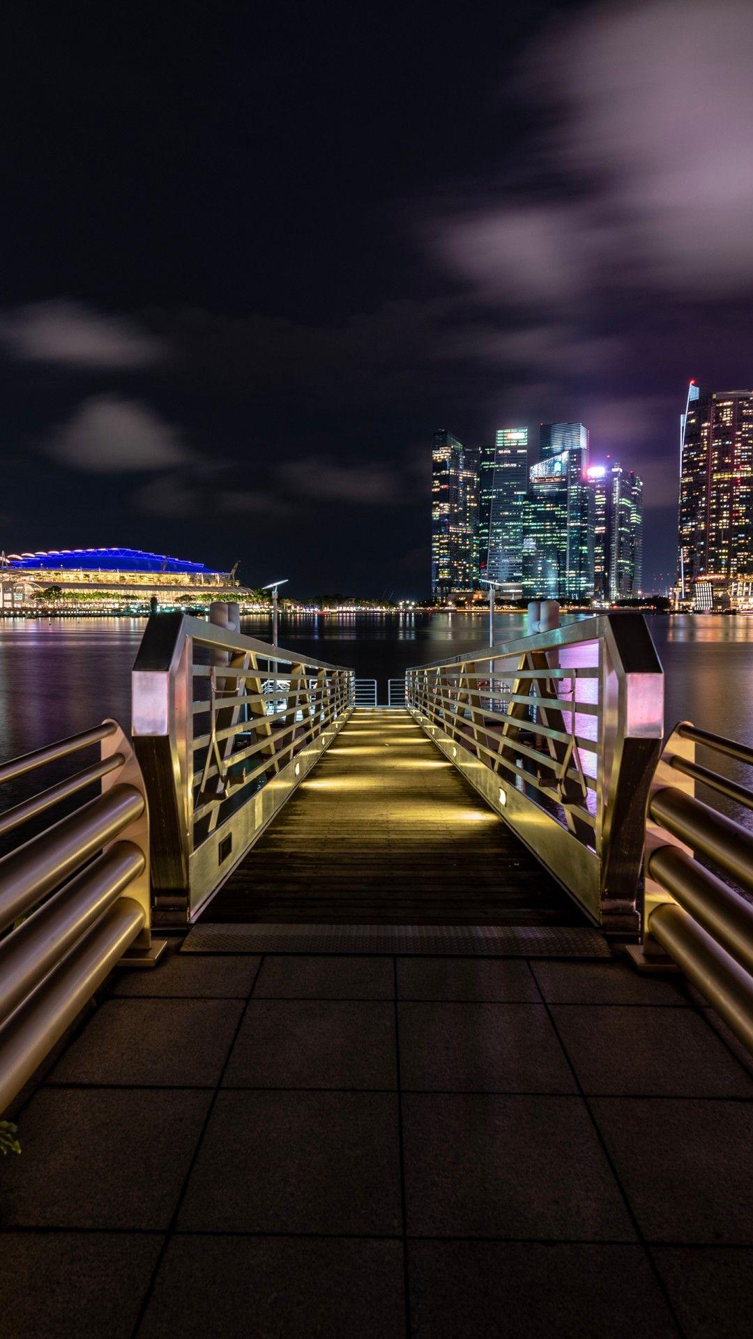 1080x1920 Marina Bay At Night Singapore 4K 8K Wallpaper