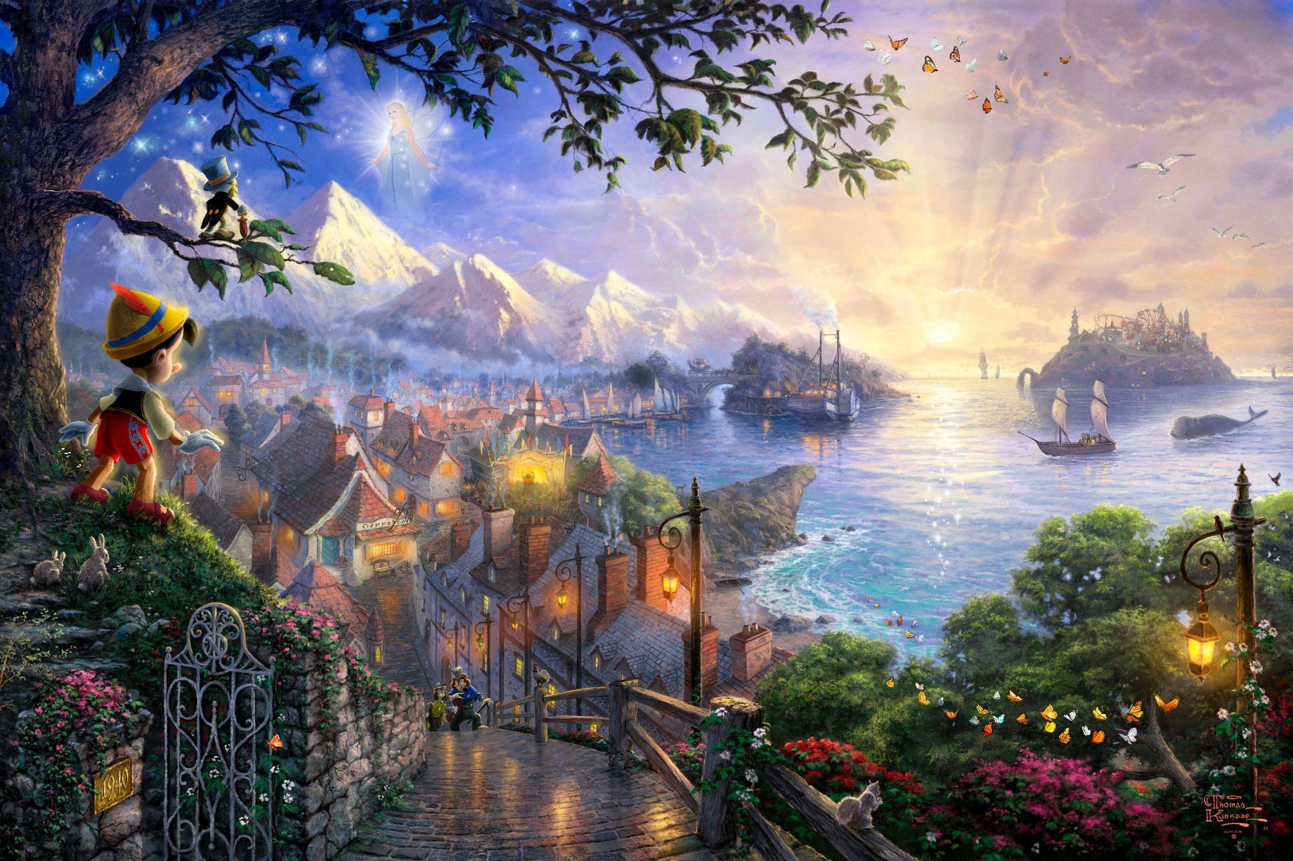 2560x1706 Disney Thomas Kinkade Wallpaper HD