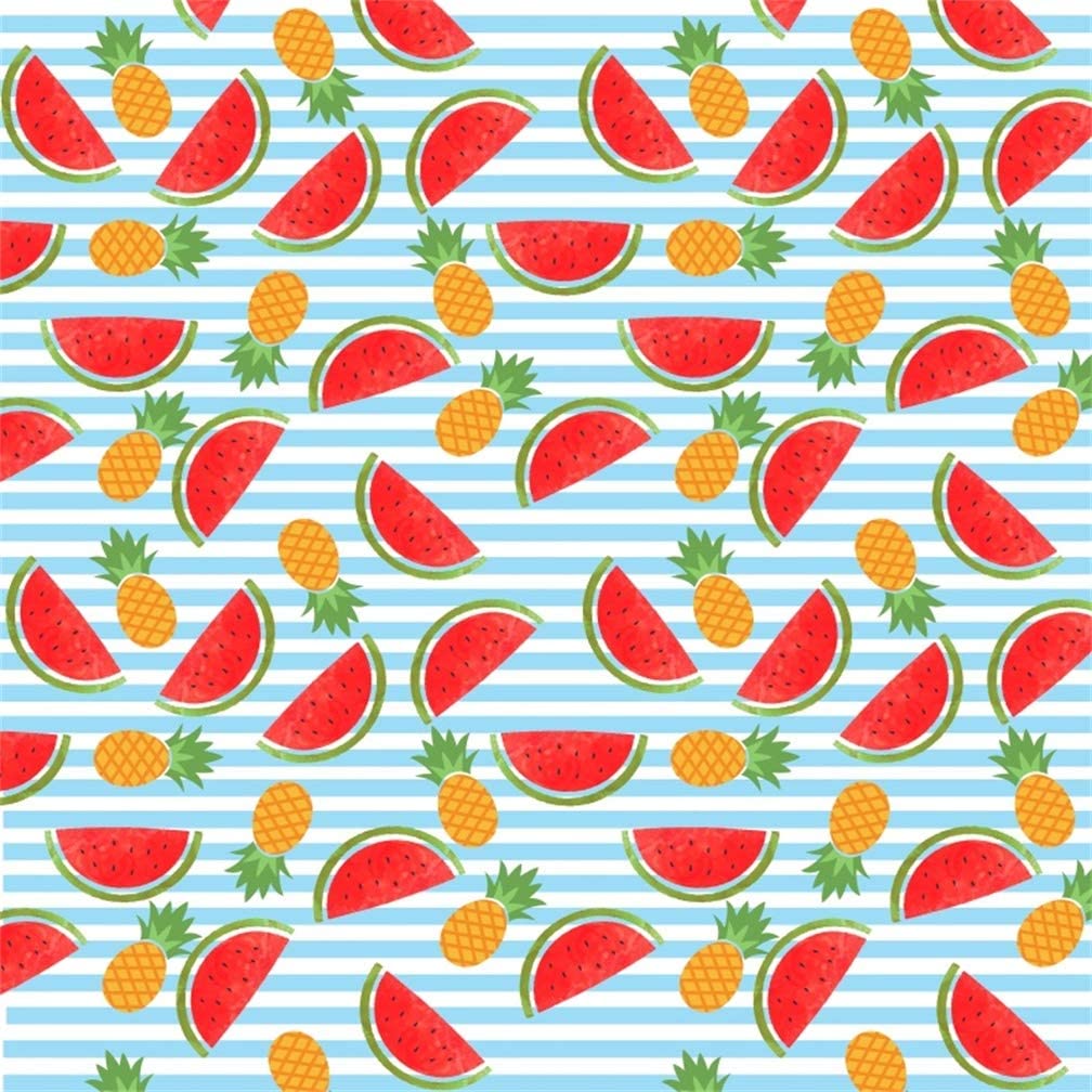 1008x1008 Amazon.com : Leyiyi 7x7ft Summer Beach Party Backdrop Blue and White Striped Banner Hawaiian Luau Background Seaside Carnival Watermelon Pineapples Kids Birthday Baby Shower Portrait Studio Prop Vinyl Wallpaper : Camera