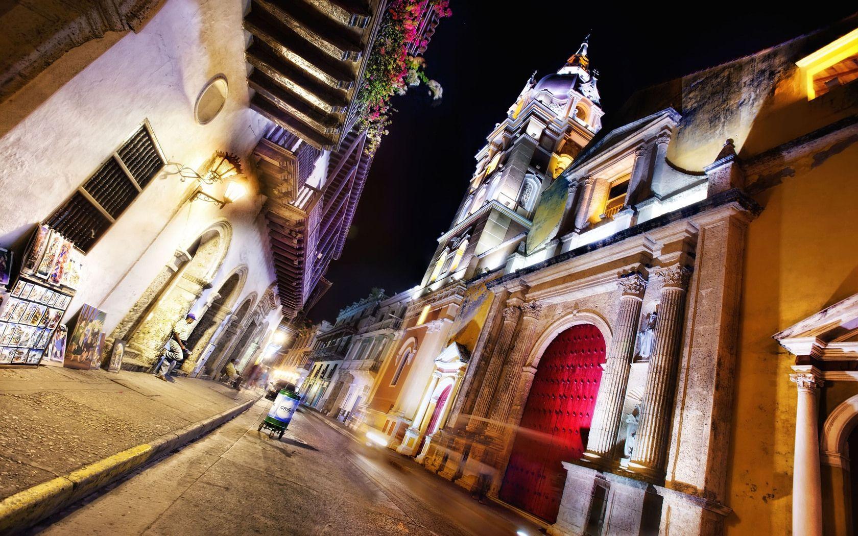 1680x1050 cartagena, colombia, night Wallpaper, HD City 4K Wallpaper, Image, Photo and Background