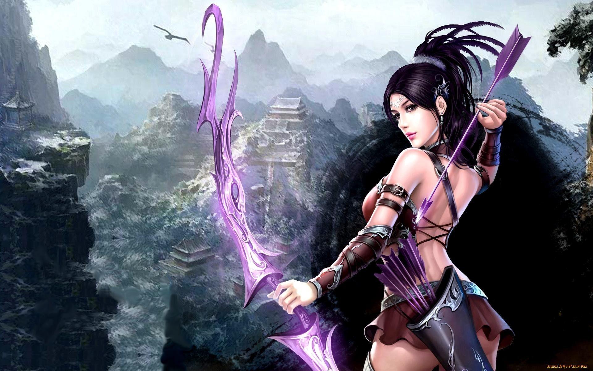 1920x1200 archer, Fantasy girl, Bow, Fantasy art Wallpaper HD / Desktop and Mobile Background