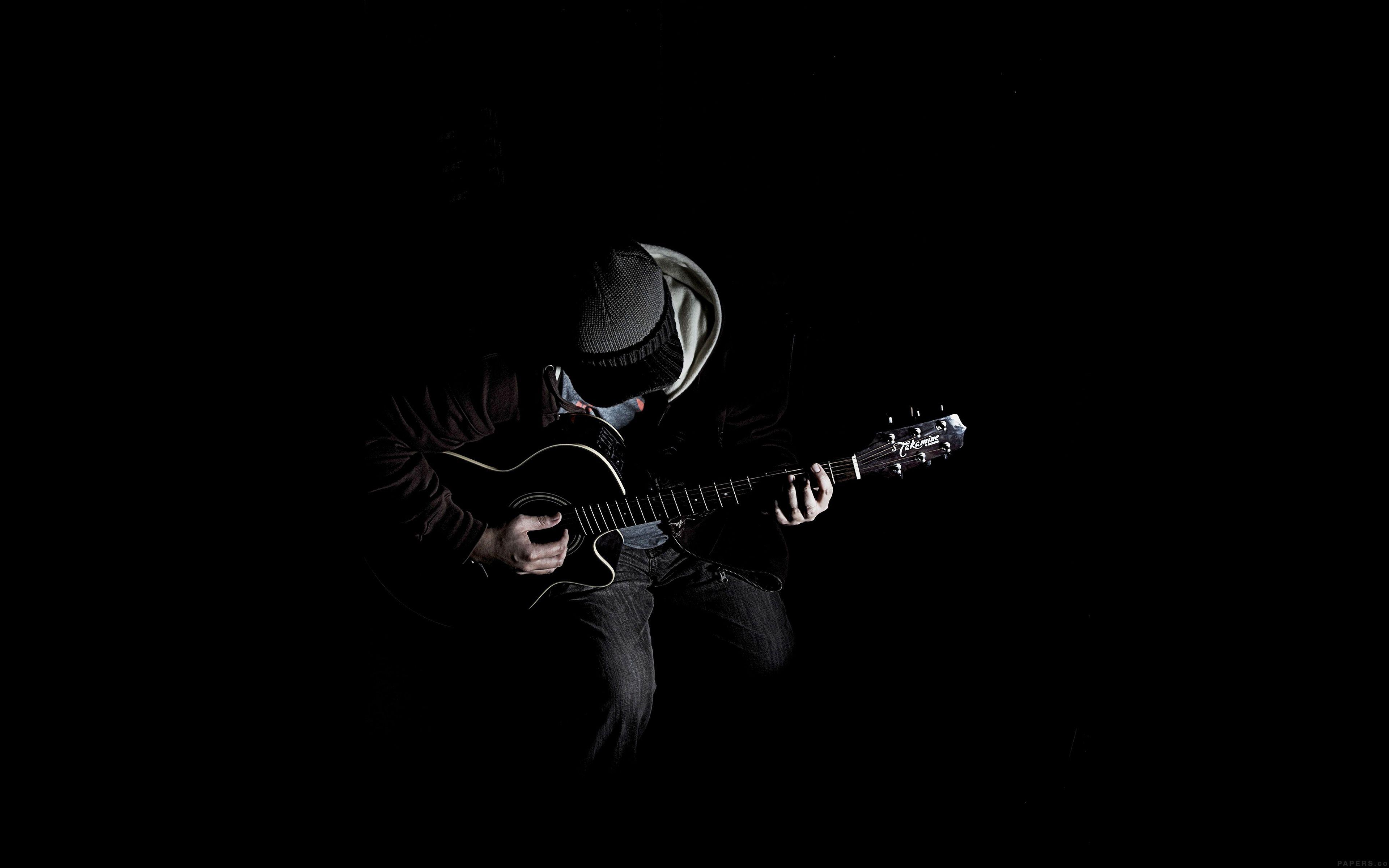 3840x2400 wallpaper for desktop, laptop. out the dark guitar player music