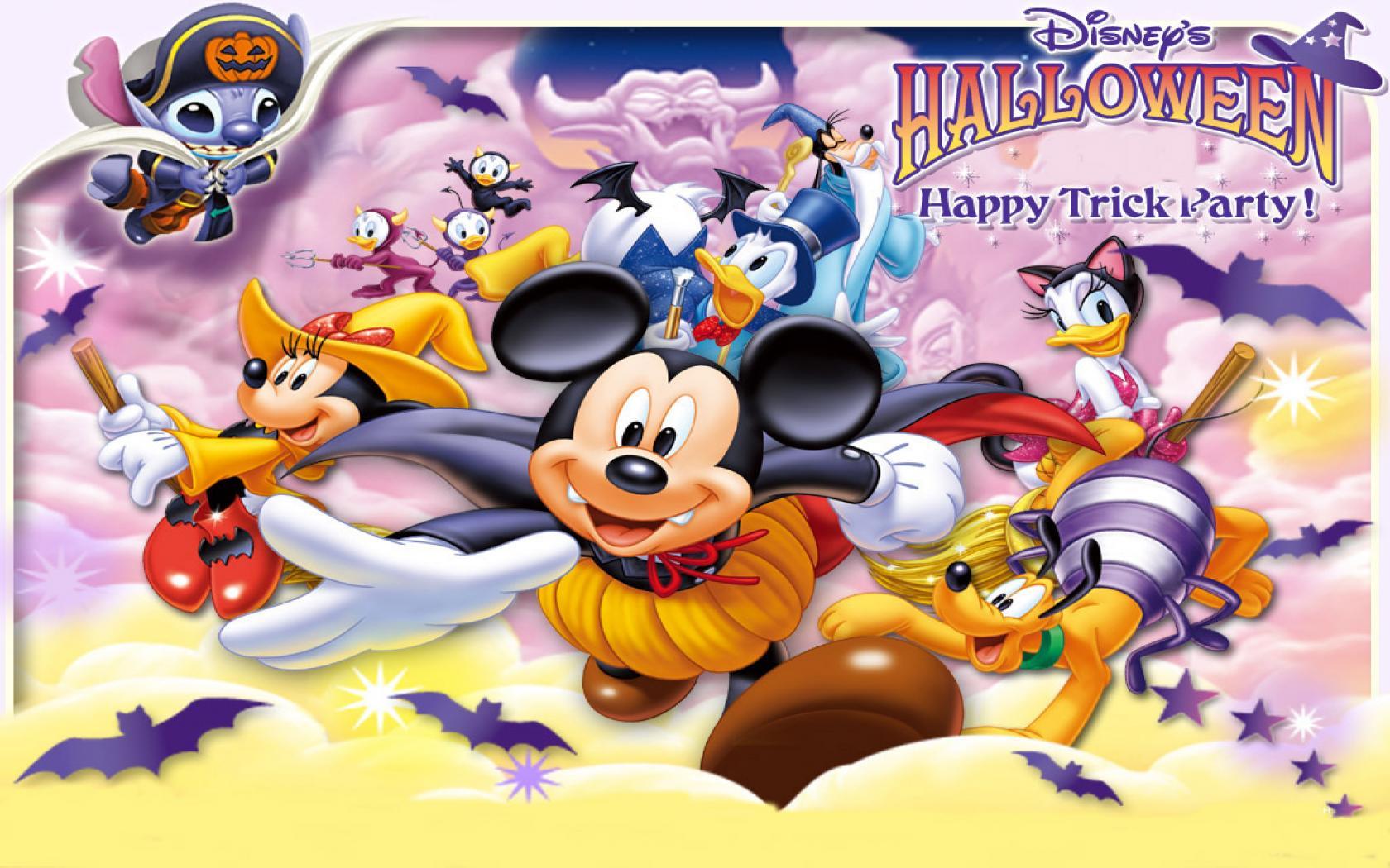 1680x1050 Disney Halloween Background Wallpaper HD Mouse And Friends HD Wallpaper
