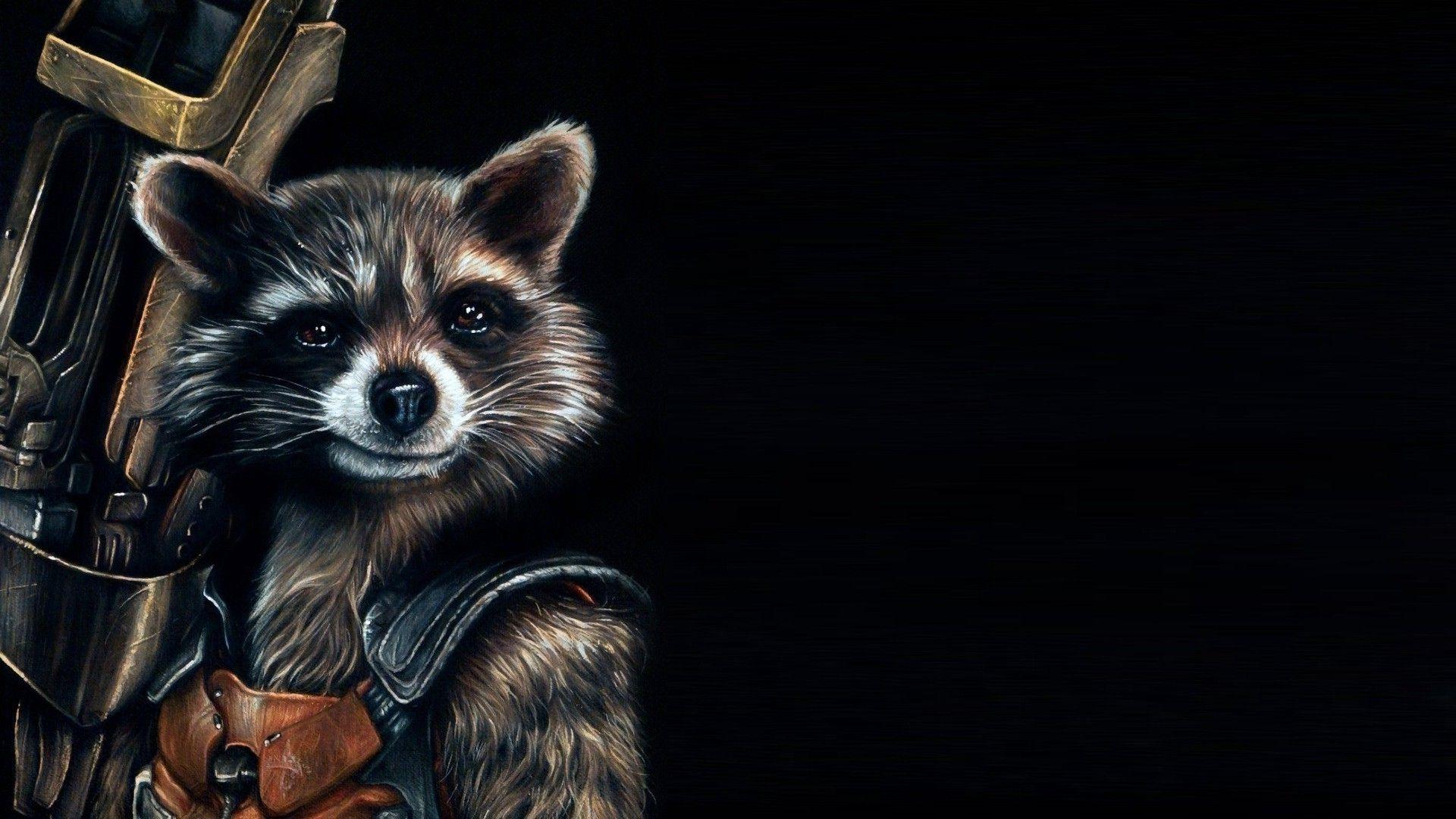 1920x1080 Guardians Of The Galaxy, Comics, Movies, Rocket Raccoon, Artwork, Fictional, Black Background Wallpaper HD / Desktop and Mobile Background