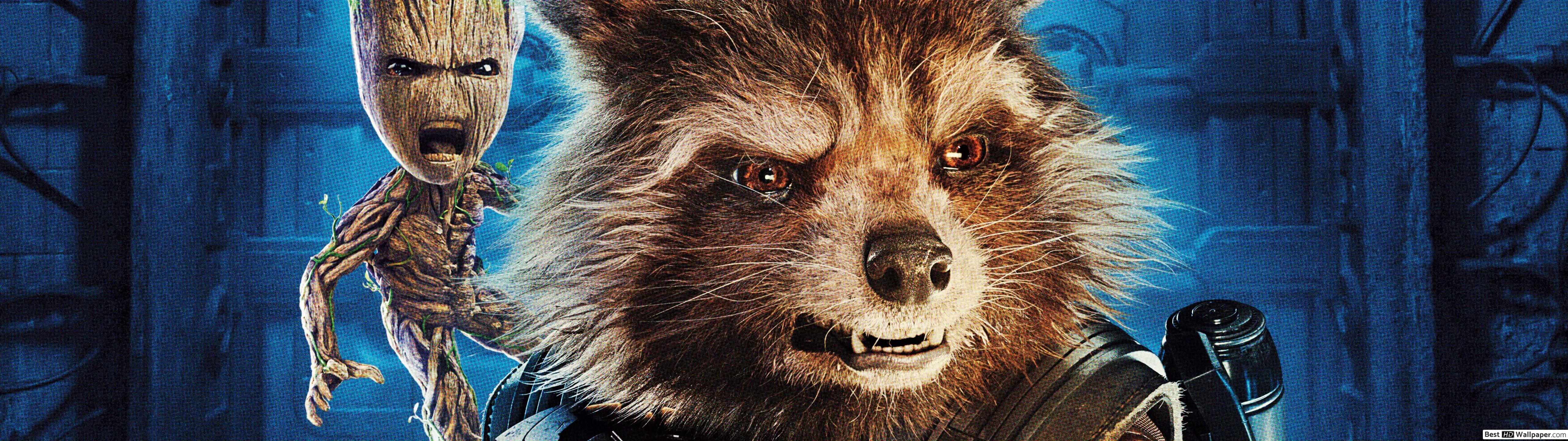 5120x1440 Rocket Guardians Of The Galaxy Poster