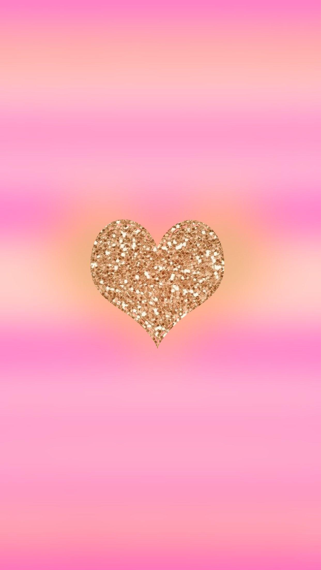 1242x2208 Rose Gold Heart Wallpaper