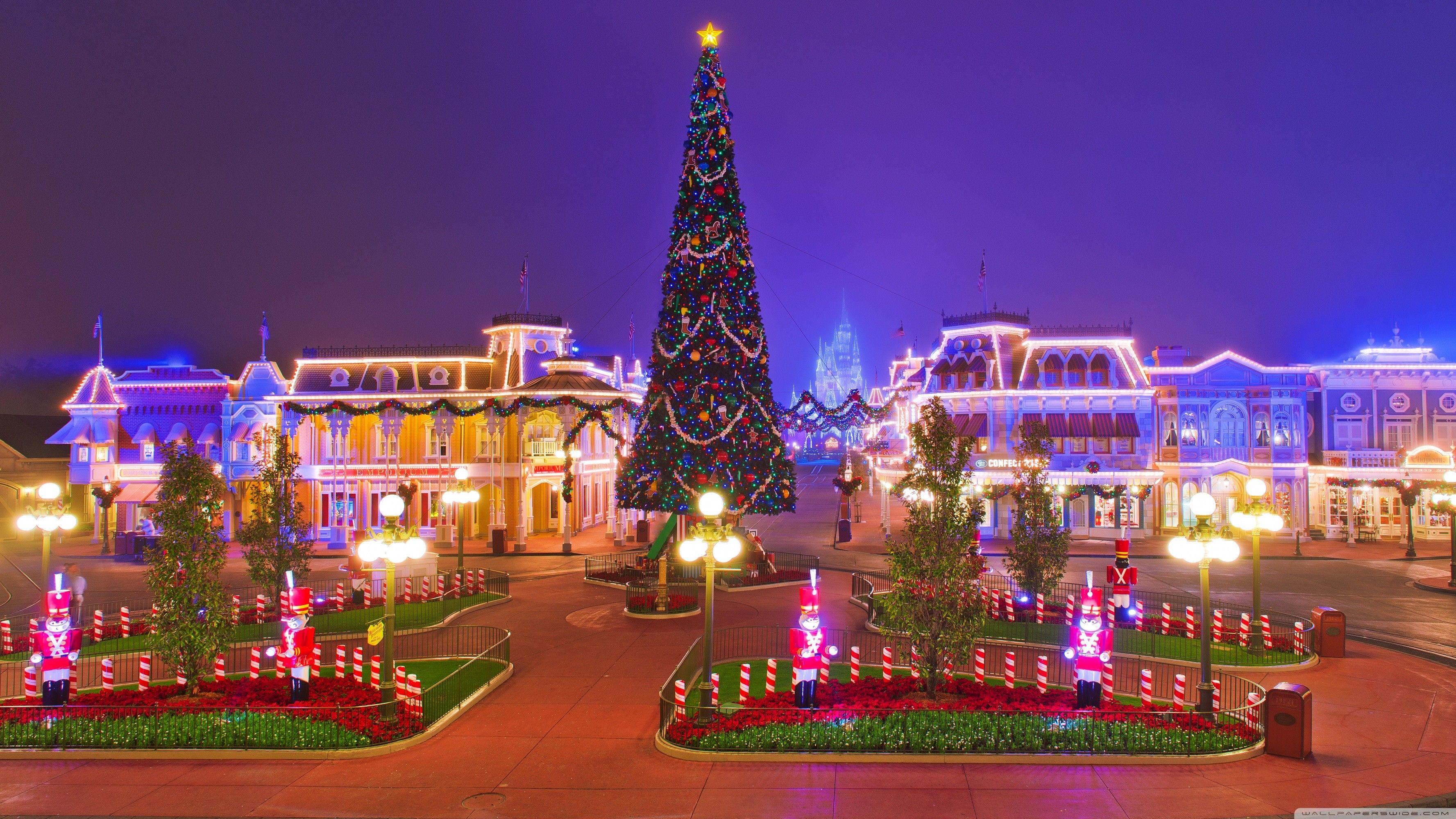 3554x1999 Disney Christmas Wallpaper Background